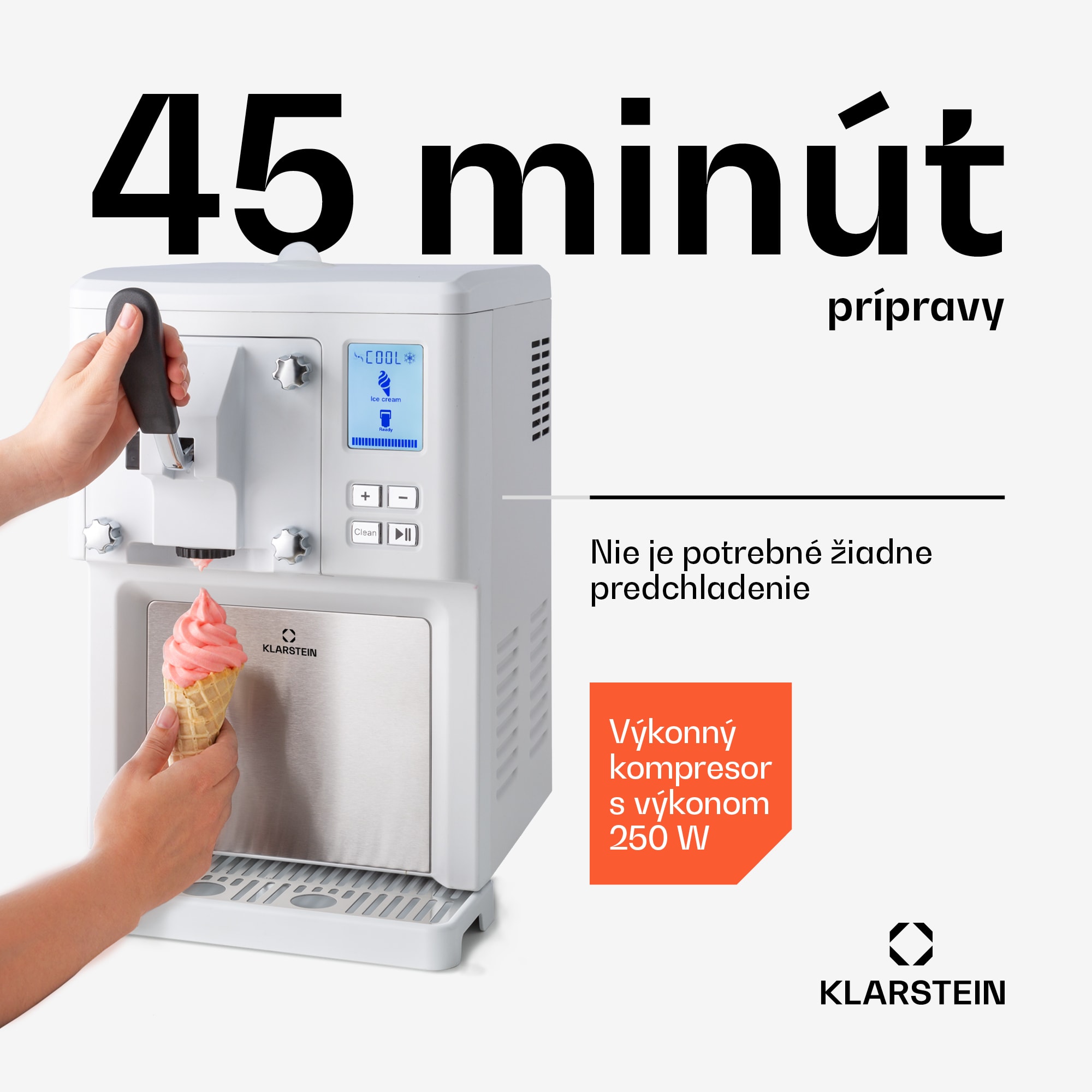 Klarstein Sweet Sundae zmrzlinovač kompresor 1,5l nehrdzavejúca oceľ biely – Obrázok 3