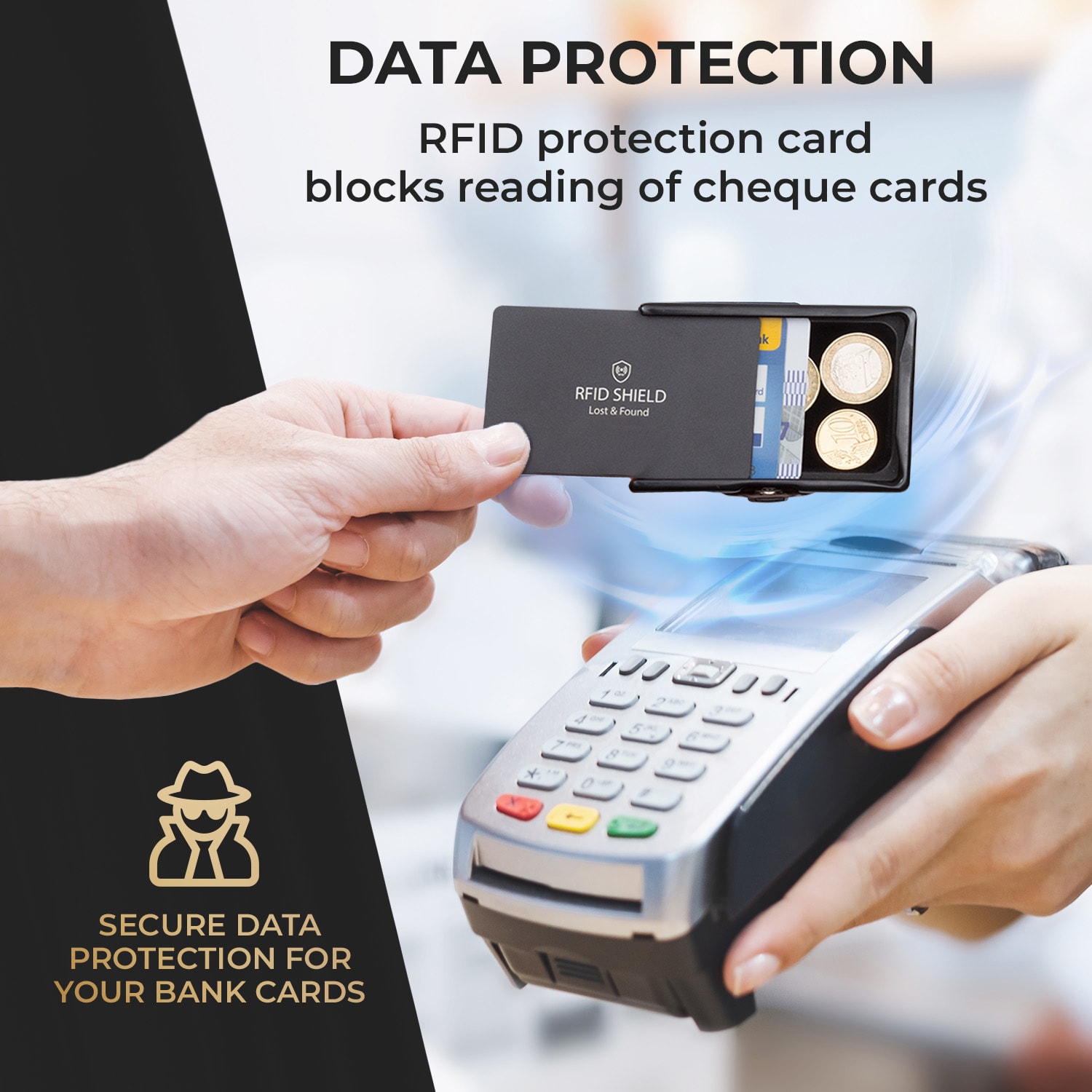 Slimpuro ZNAP Slim Wallet, 12 kariet, priehradka na mince, 8,9 x 1,8 x 6,3 cm (Š x V x H), ochrana RFID – Obrázok 3