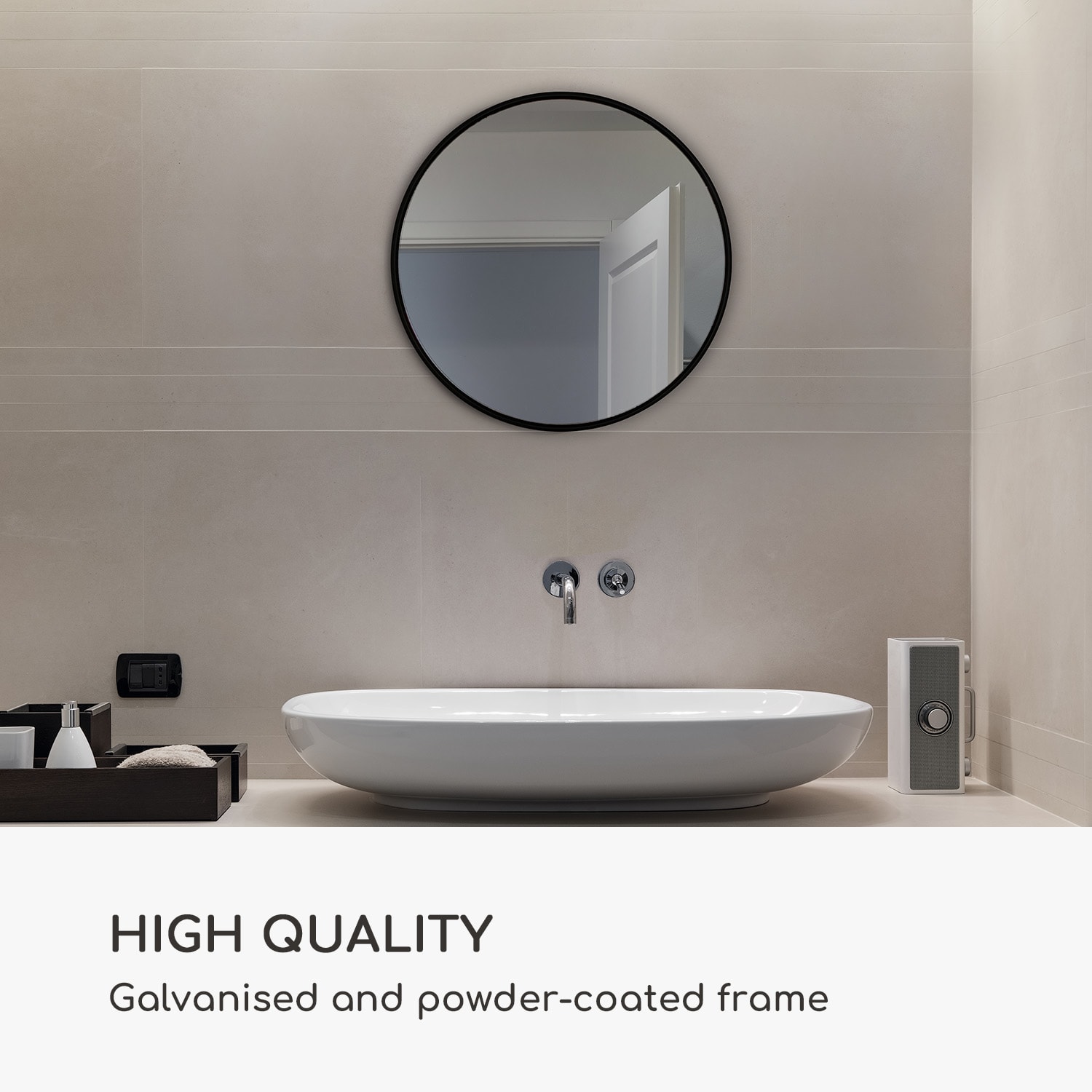 Casa Chic Fournier, nástenné zrkadlo s kovovým rámom, okrúhle, Ø 40 cm – Obrázok 4