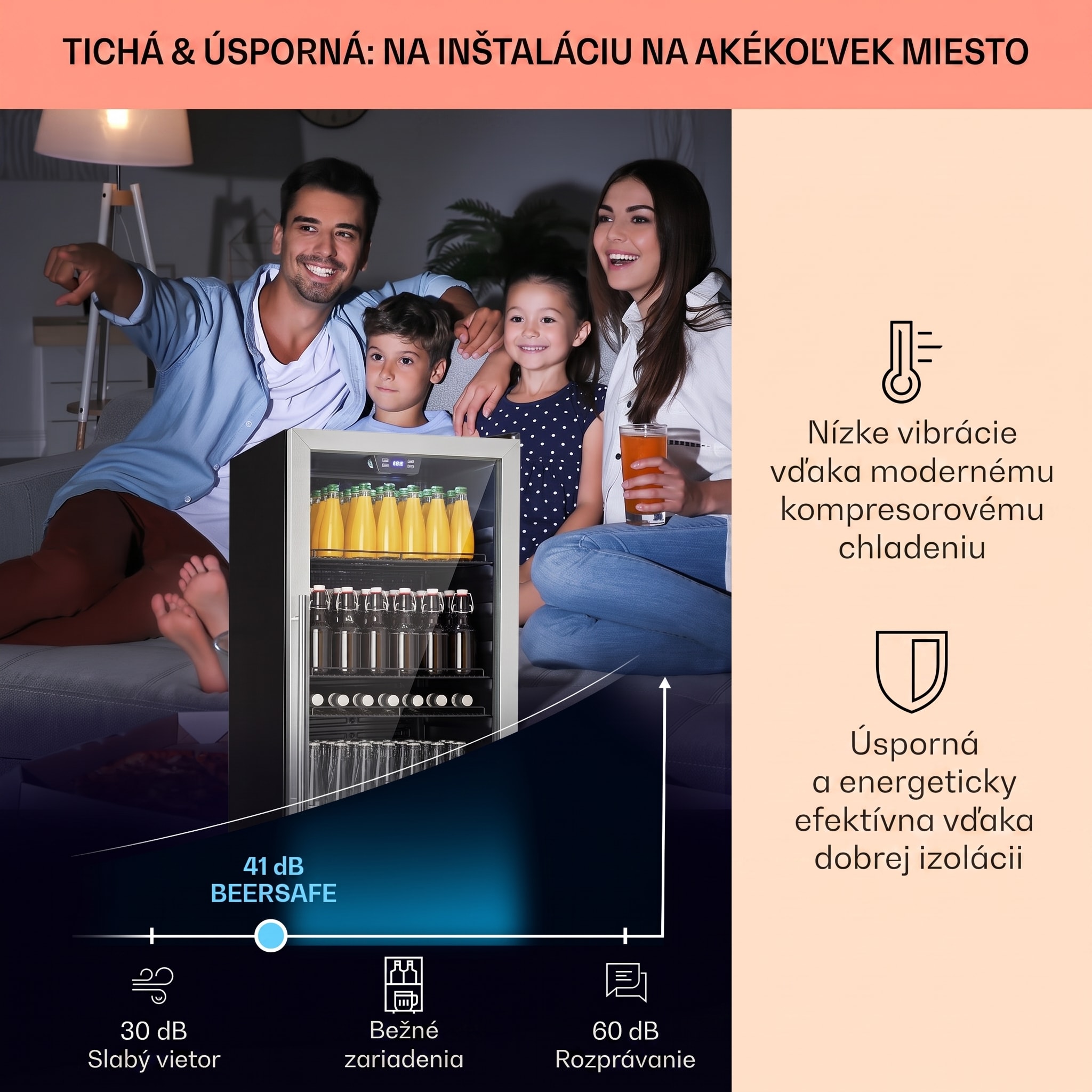 Klarstein Beersafe 7XL, chladnička, 242 l, 5 políc, panoramatické sklenené dvere, nehrdzavejúca oceľ – Obrázok 3