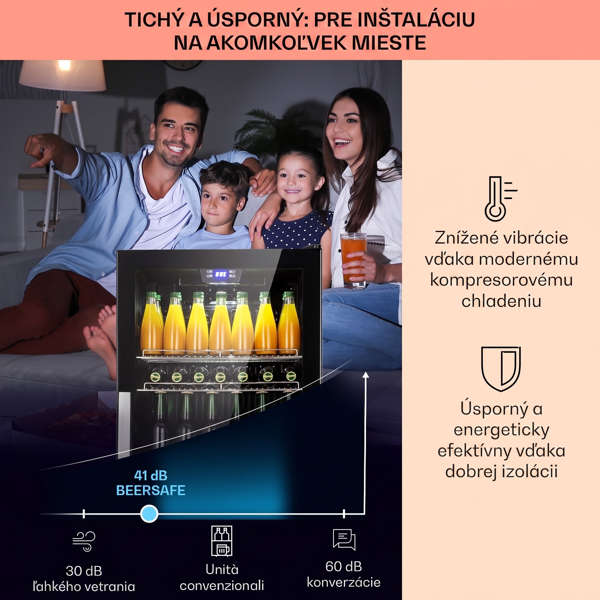 Klarstein Beersafe 7XL, chladnička, 242 l, 5 políc, panoramatické sklenené dvere, nehrdzavejúca oceľ – Obrázok 3