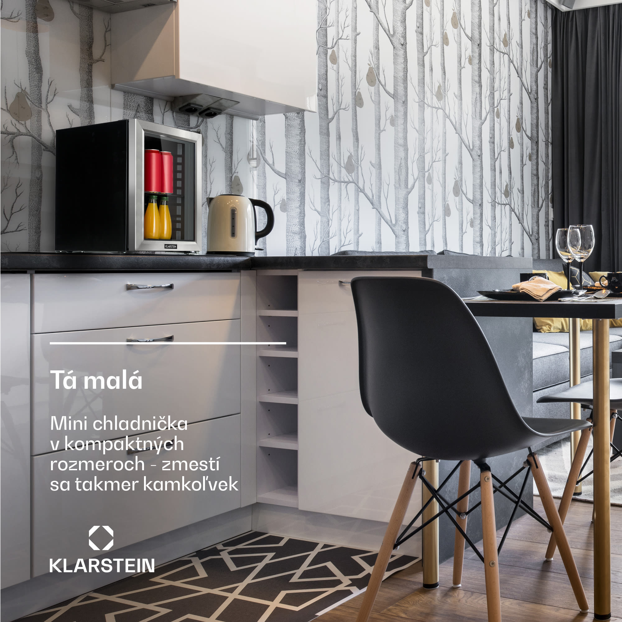 Klarstein Harlem, chladnička na nápoje, 23 l, 1 kovová polica, sklenené dvere – Obrázok 3