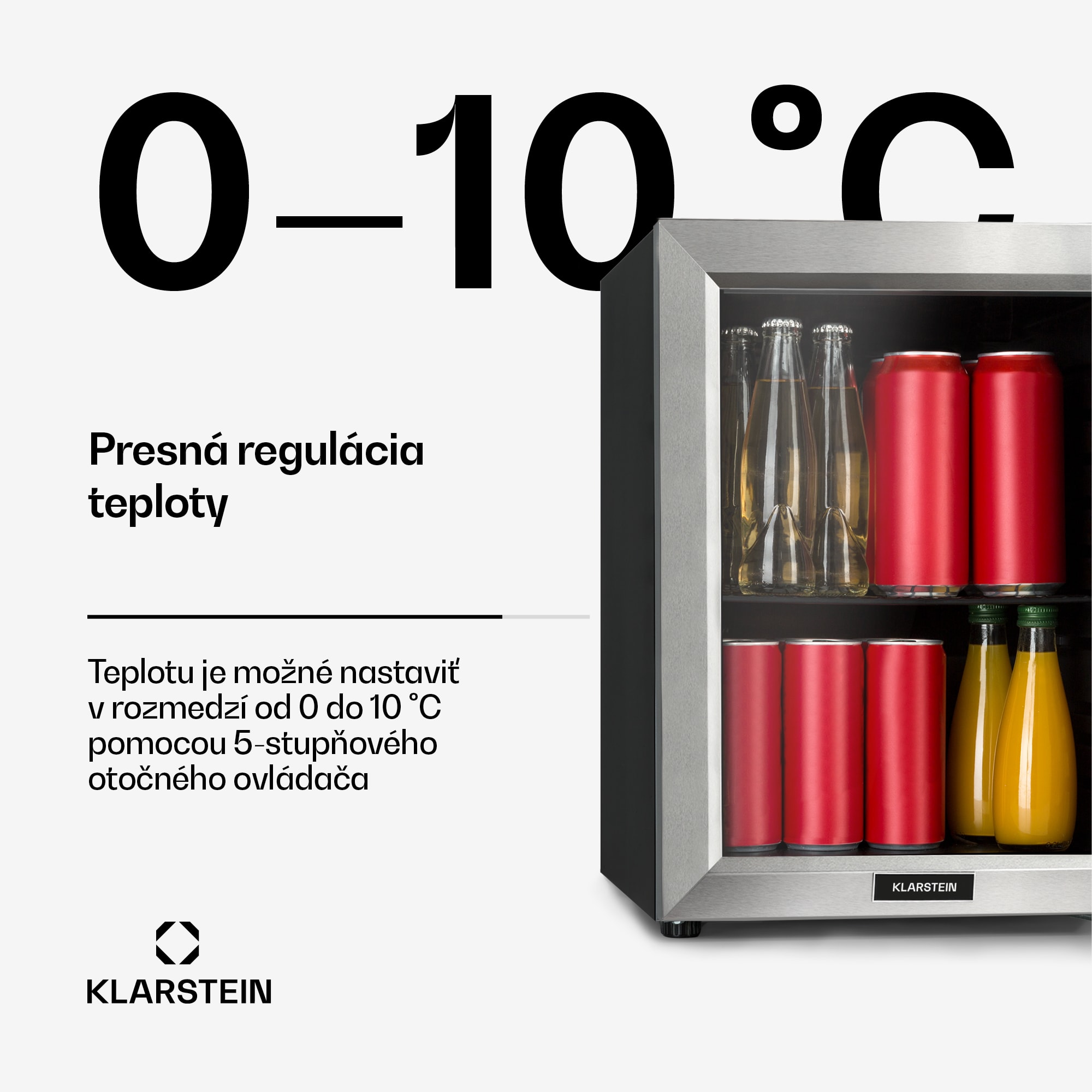 Klarstein Harlem, chladnička na nápoje, 23 l, 1 kovová polica, sklenené dvere – Obrázok 4