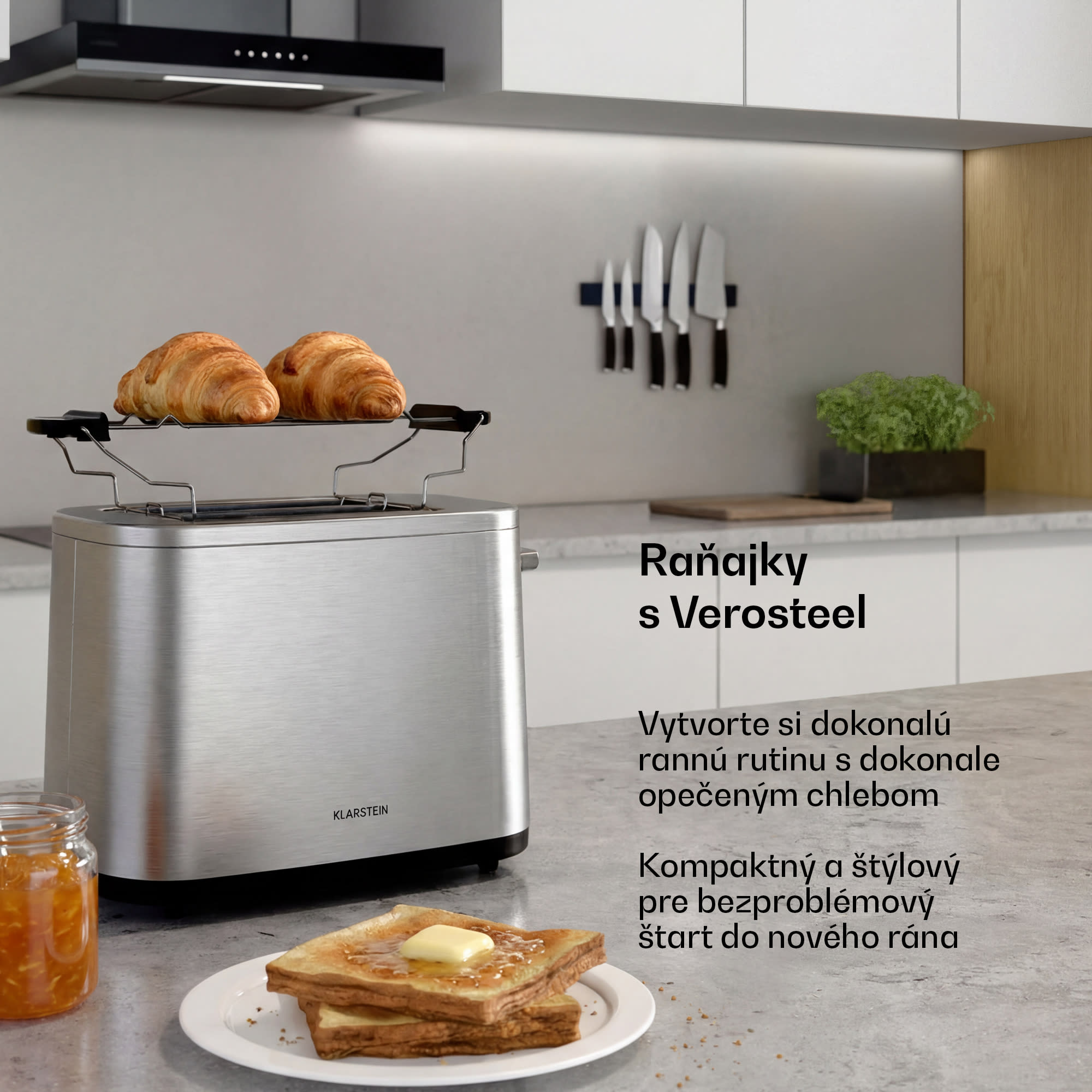 Klarstein Verosteel hriankovač | Hriankovač na 2 krajce | 800 W | 7 úrovní opečenia | Ohrievač žemlí – Obrázok 3