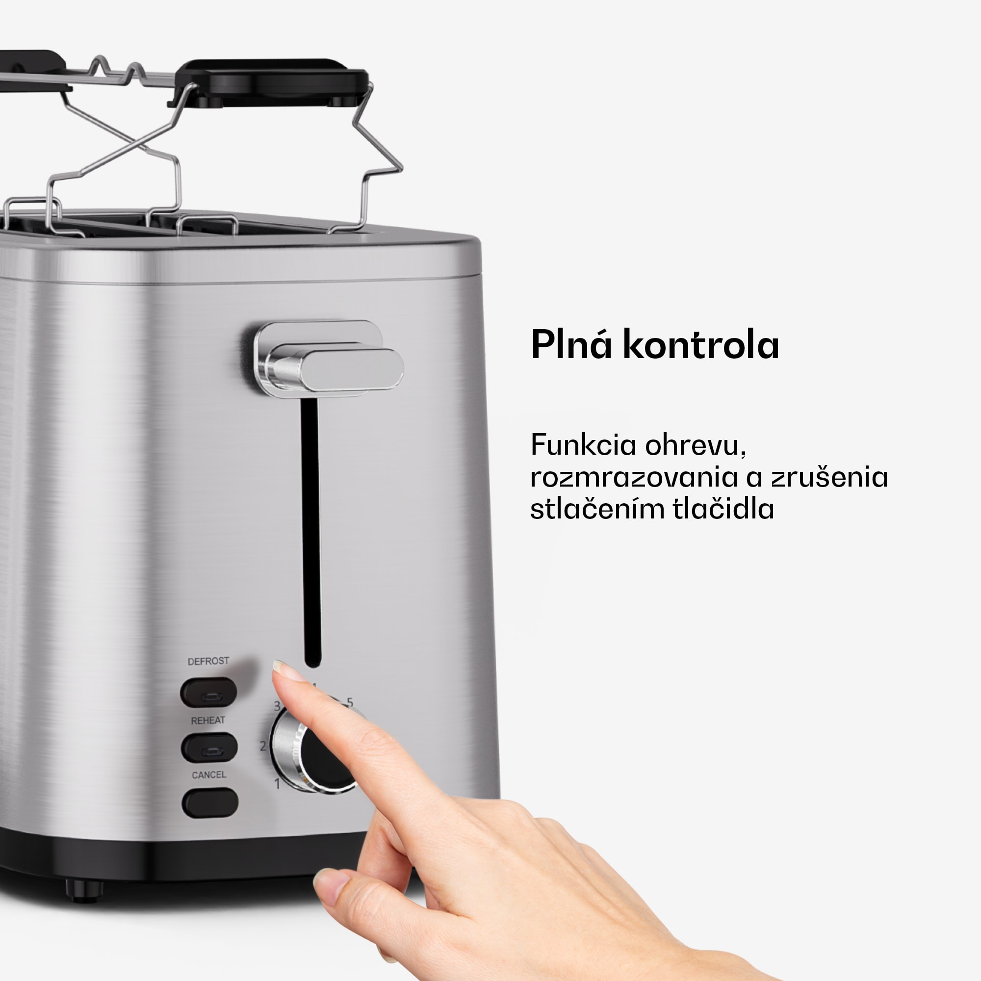 Klarstein Verosteel hriankovač | Hriankovač na 2 krajce | 800 W | 7 úrovní opečenia | Ohrievač žemlí – Obrázok 5