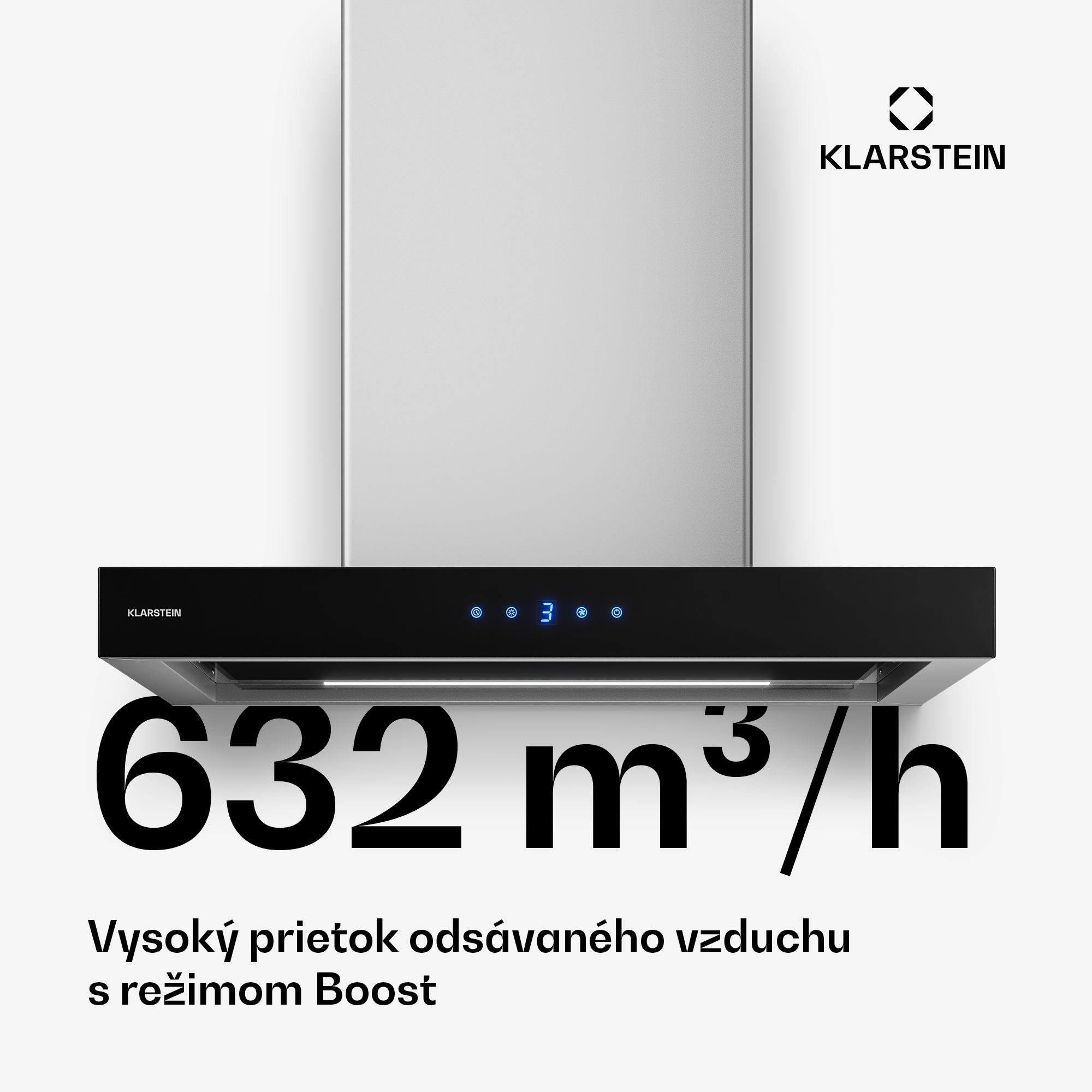 Klarstein Valeria ostrovčekový digestor | Režimy odsávania a recirkulácie | Elegantný dizajn z nehrdzavejúcej ocele | 600 m³/h | 60 cm – Obrázok 4