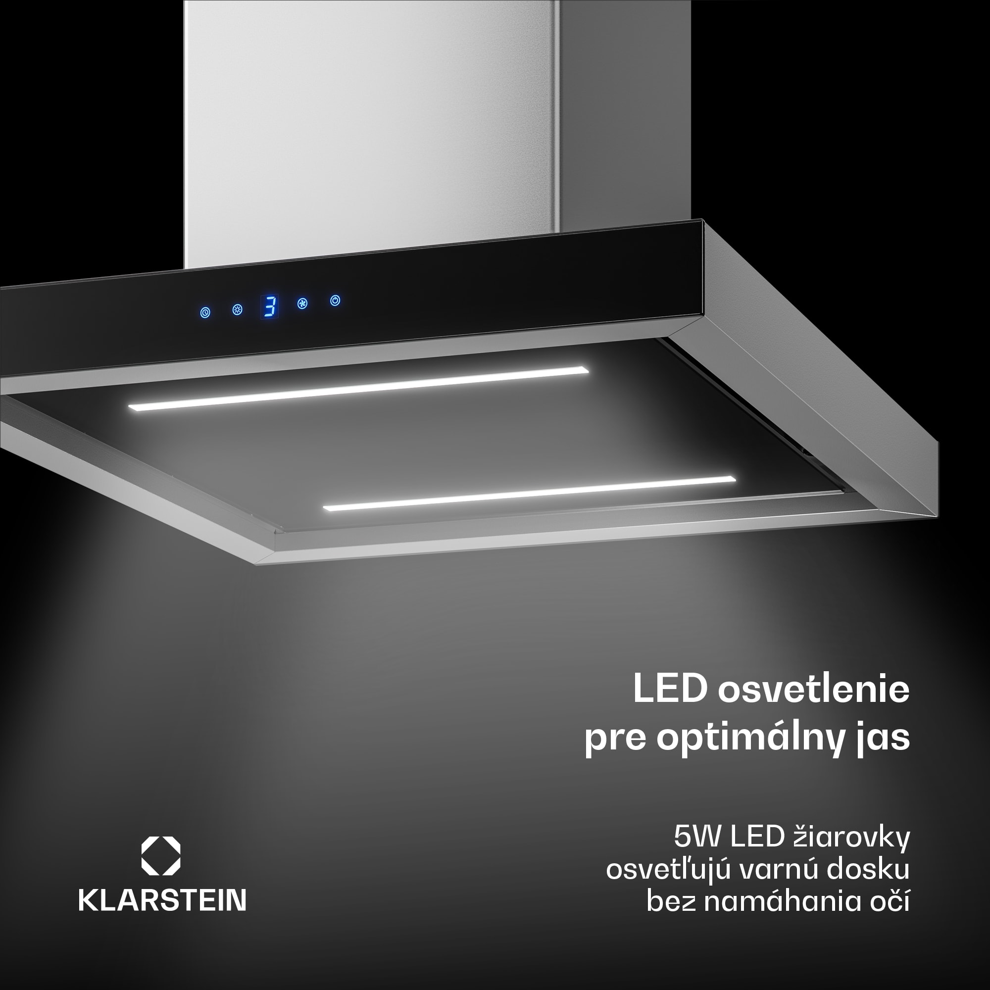 Klarstein Valeria ostrovčekový digestor | Režimy odsávania a recirkulácie | Elegantný dizajn z nehrdzavejúcej ocele | 600 m³/h | 60 cm – Obrázok 5