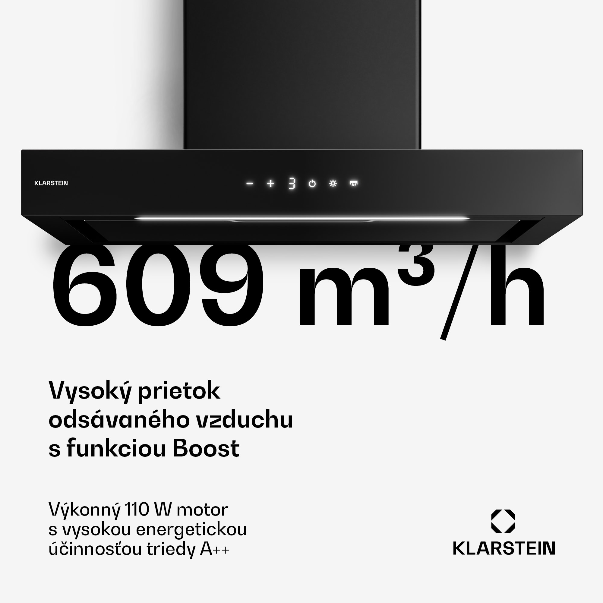 Klarstein Vapura horizontálna nástenná digestor | Elegantný, moderný, výkonný | Trieda A++ | 609 m³/h | 60 cm – Obrázok 4