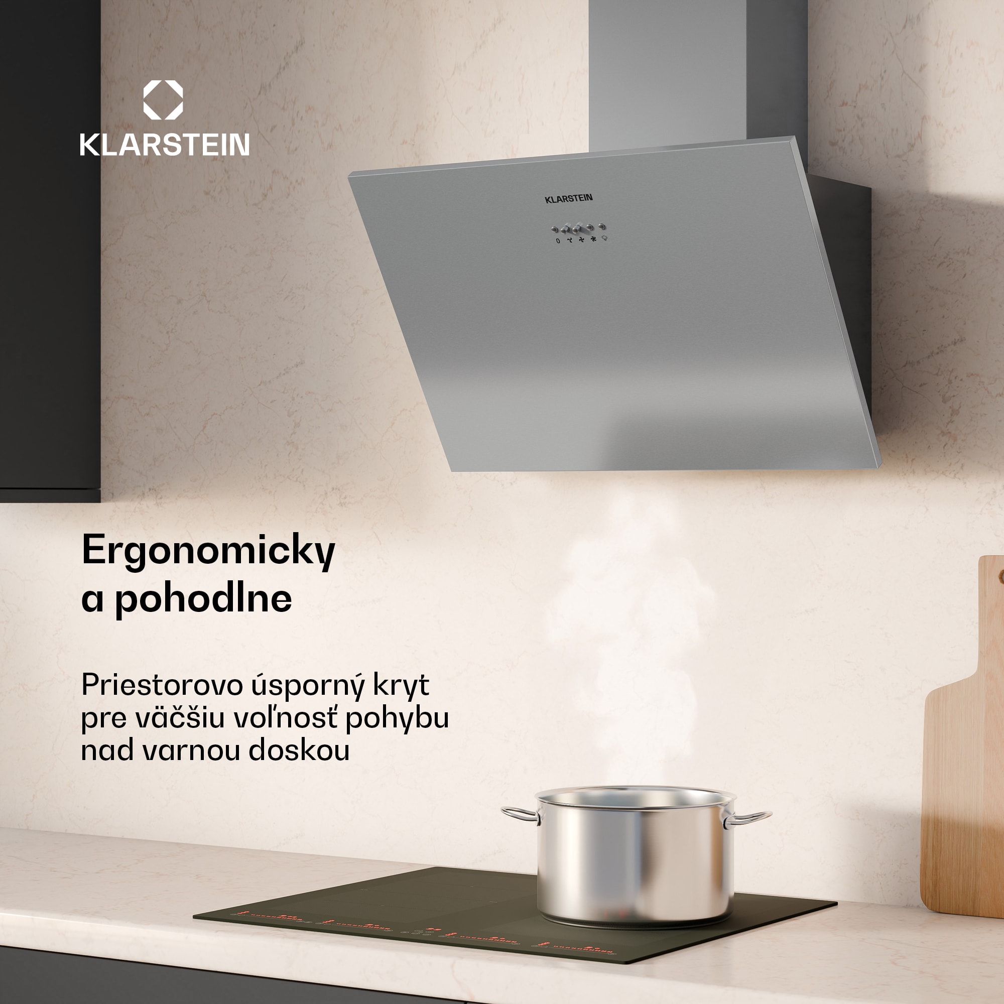 Klarstein Silver Lining šikmý digestor | Režimy odsávania a recirkulácie | Vysokokvalitný dizajn | 597 m³/h | 60 cm – Obrázok 2