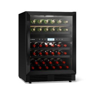 Klarstein VeroSteel podpultová chladnička na víno | 2-zónová | 129 litrov | 43 fliaš | 60 cm