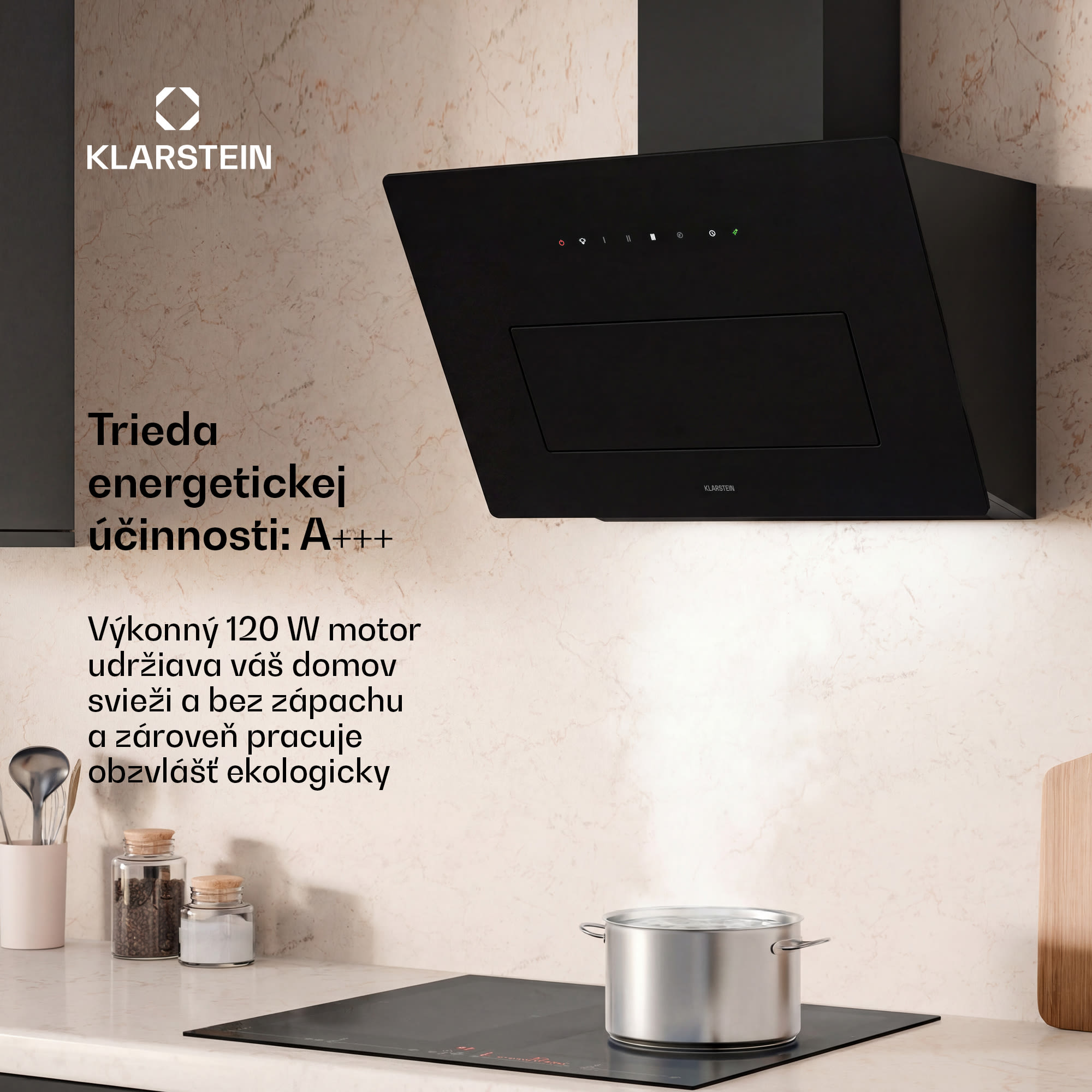 Klarstein SleekAir šikmý digestor | Režimy odsávania a recirkulácie | Ušľachtilý dizajn | 720 m³/h | 60 cm – Obrázok 2