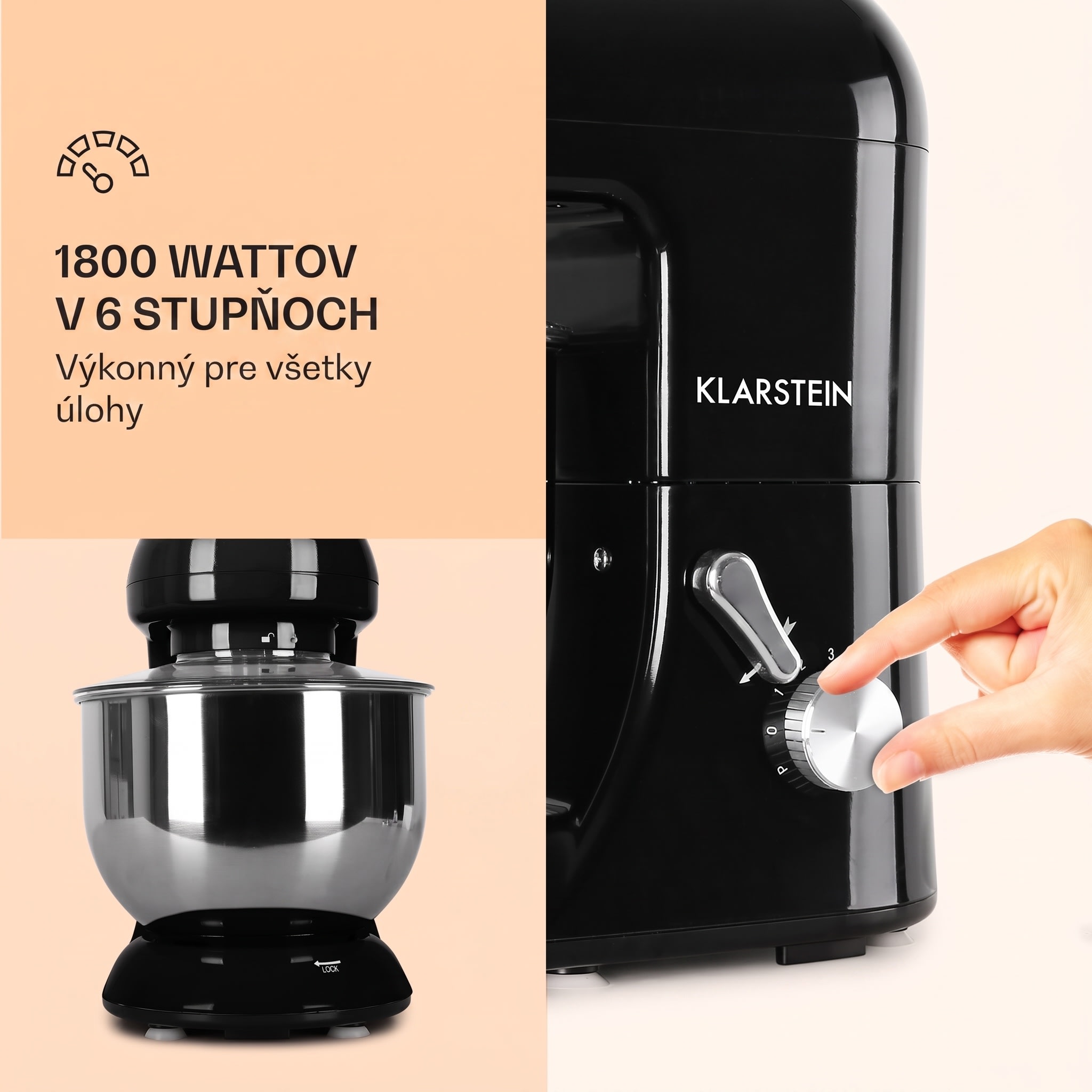 Klarstein Bella, kuchynský robot, 1800 W, 2,7 PS, 5,2 l – Obrázok 2