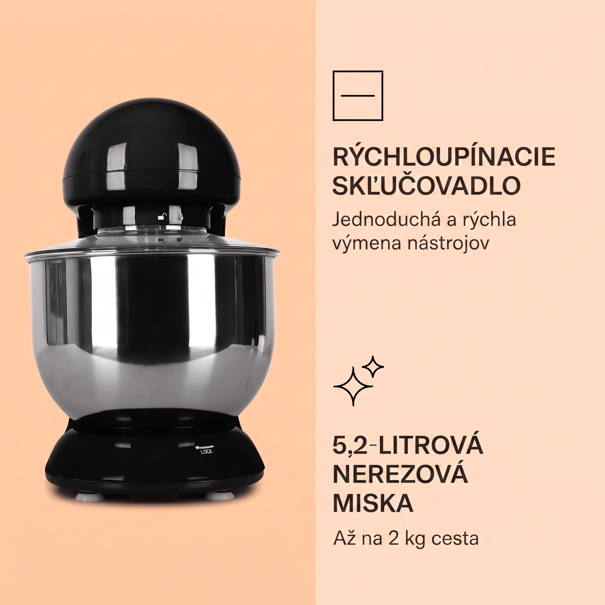 Klarstein Bella, kuchynský robot, 1800 W, 2,7 PS, 5,2 l – Obrázok 4
