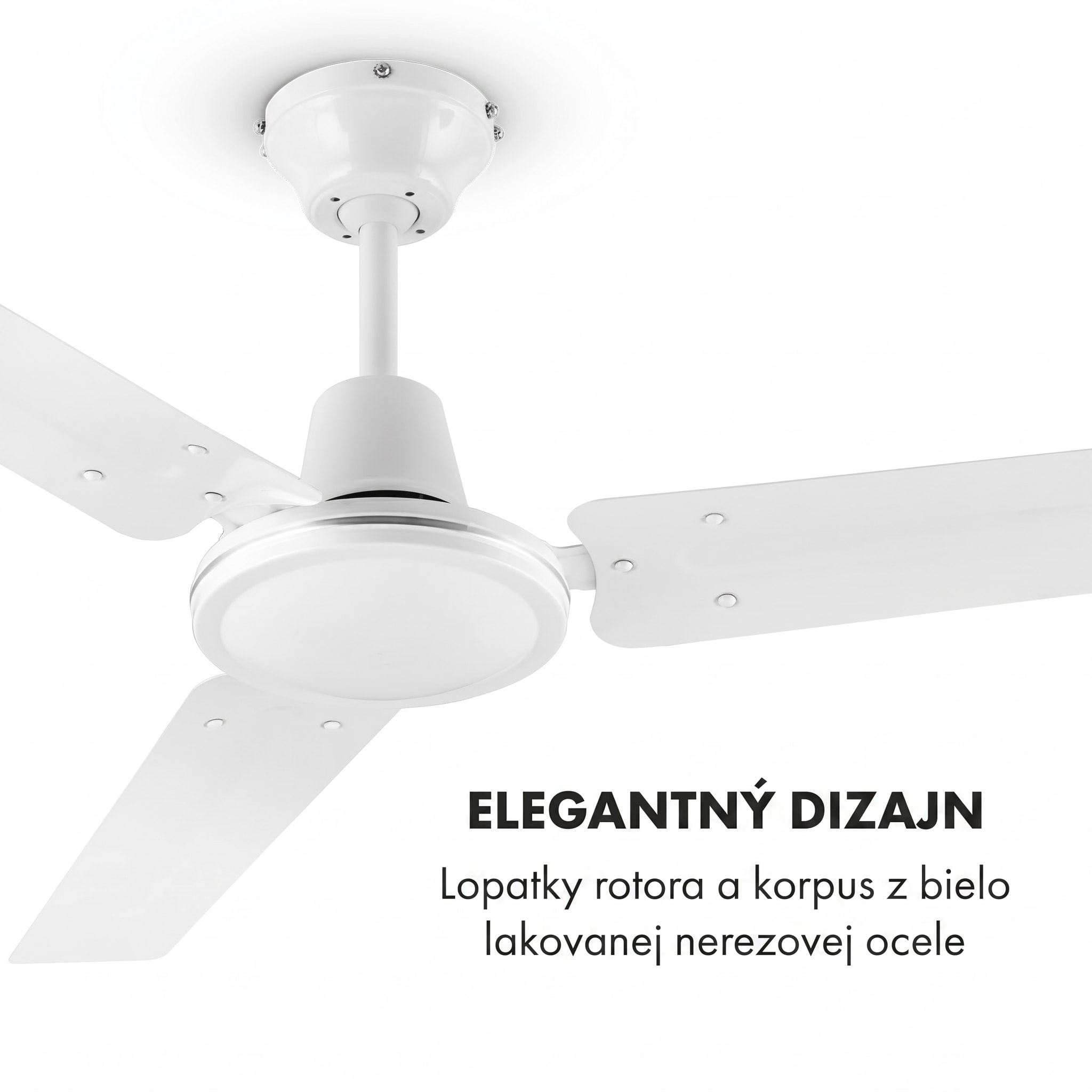 Klarstein Spin Doctor, stropný ventilátor, 55 W, 122 cm, 3 ramená, nehrdzavejúca oceľ, biely – Obrázok 5