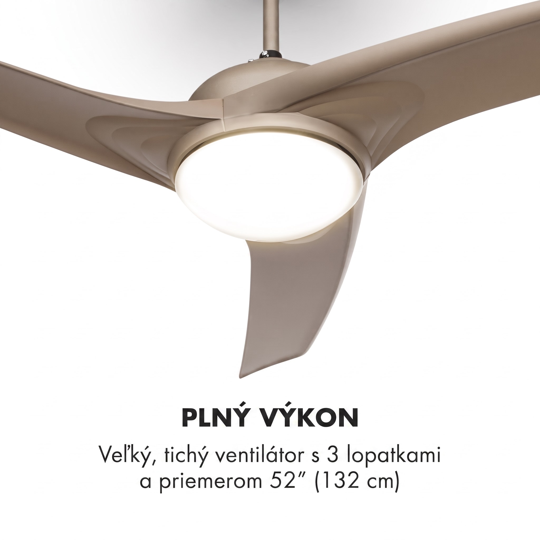 Klarstein Figo, stropný ventilátor, 52", 55 W, stropná lampa, 2 x 42 W, diaľkový ovládač, titán – Obrázok 3
