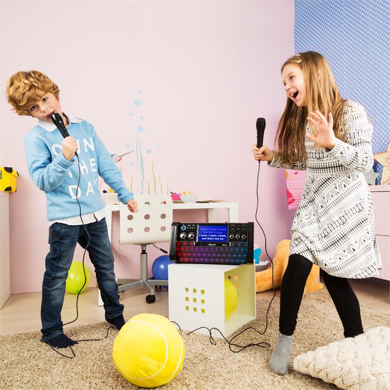 Auna DiscoFever Bluetooth karaoke zariadenie LED 7'' TFT displej CD USB – Obrázok 2