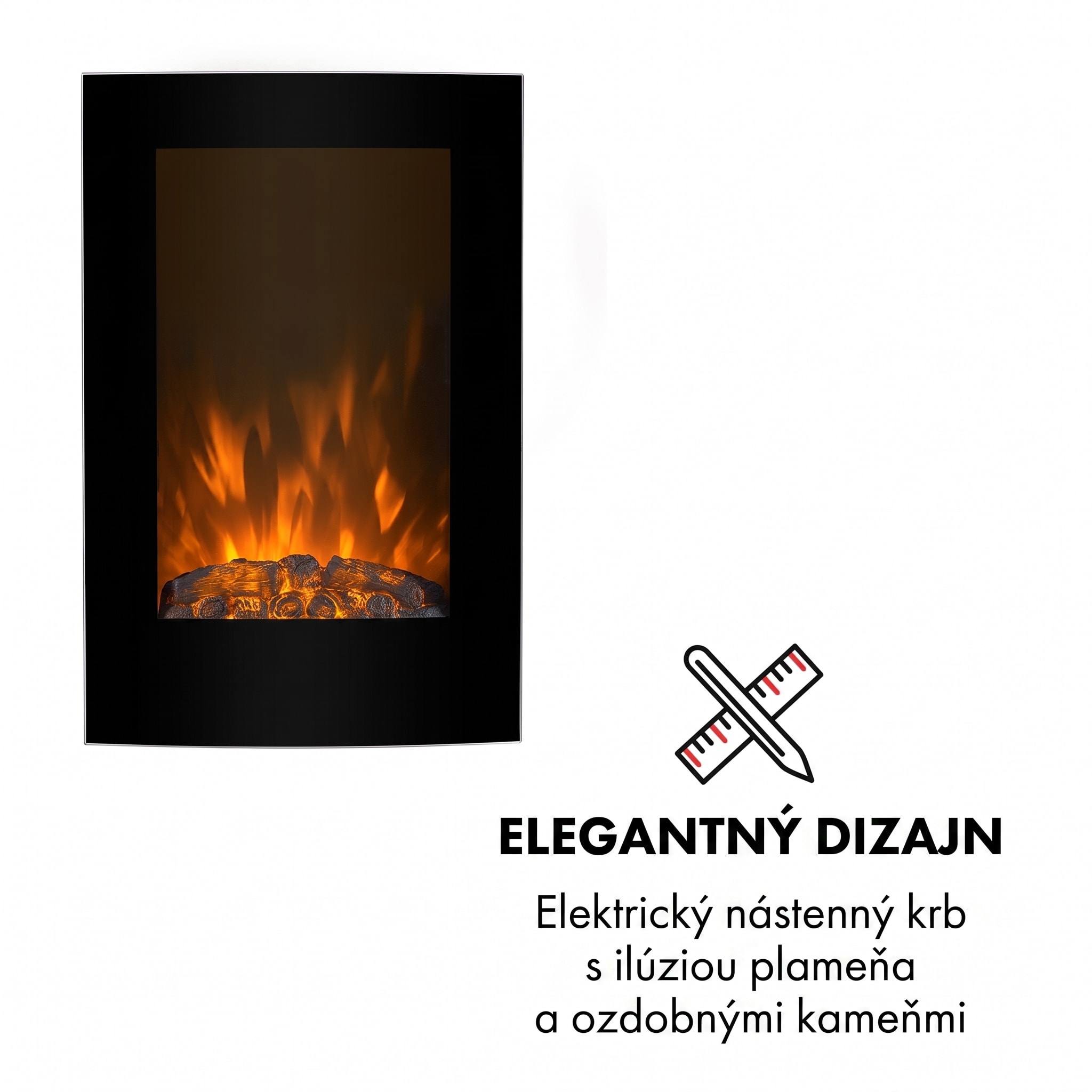 Klarstein Lausanne Vertical, elektrický krb, 2000 W, týždenný časovač, čierny – Obrázok 3