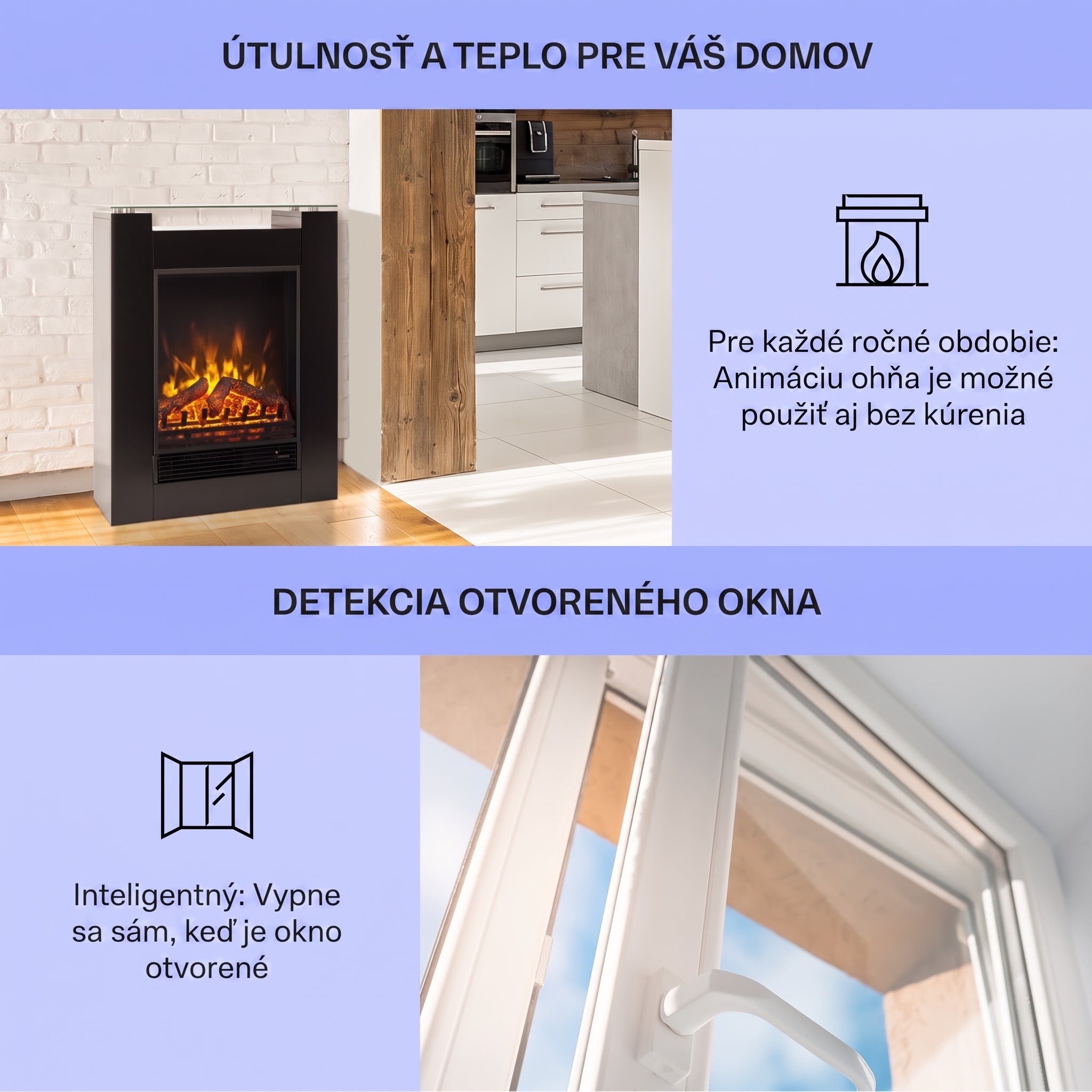 Klarstein Studio-5, elektrický krb, teplovzdušný ventilátor, 900/1800 W, diaľkové ovládanie, čierny – Obrázok 4