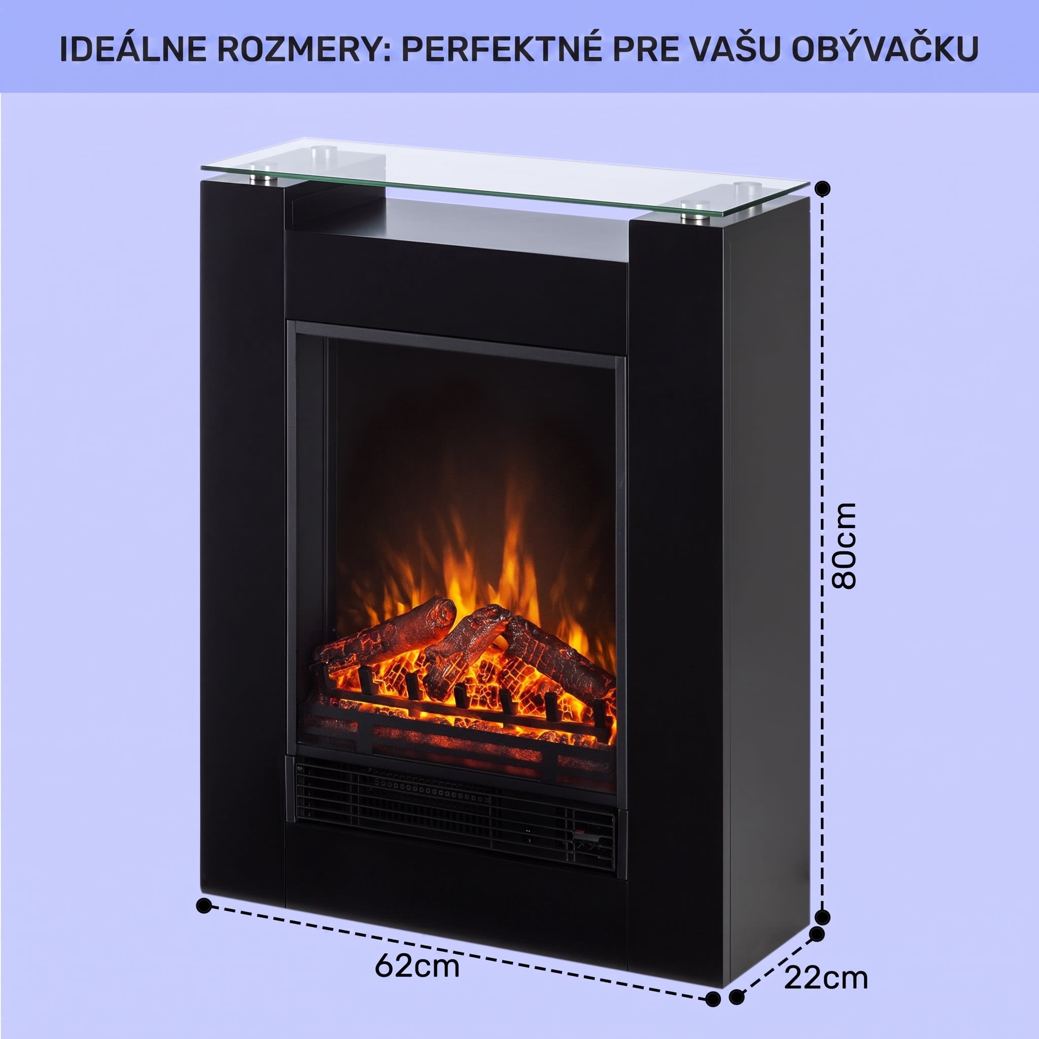 Klarstein Studio-5, elektrický krb, teplovzdušný ventilátor, 900/1800 W, diaľkové ovládanie, čierny – Obrázok 5