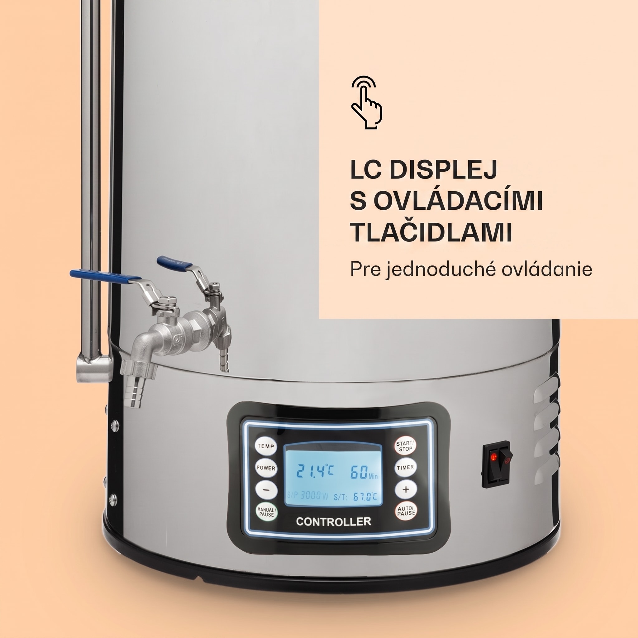 Klarstein Mundschenk XXL, sladový kotol, 50 l, 2500 W, zariadenie na varenie piva - sada, nehrdzavejúca oceľ – Obrázok 3