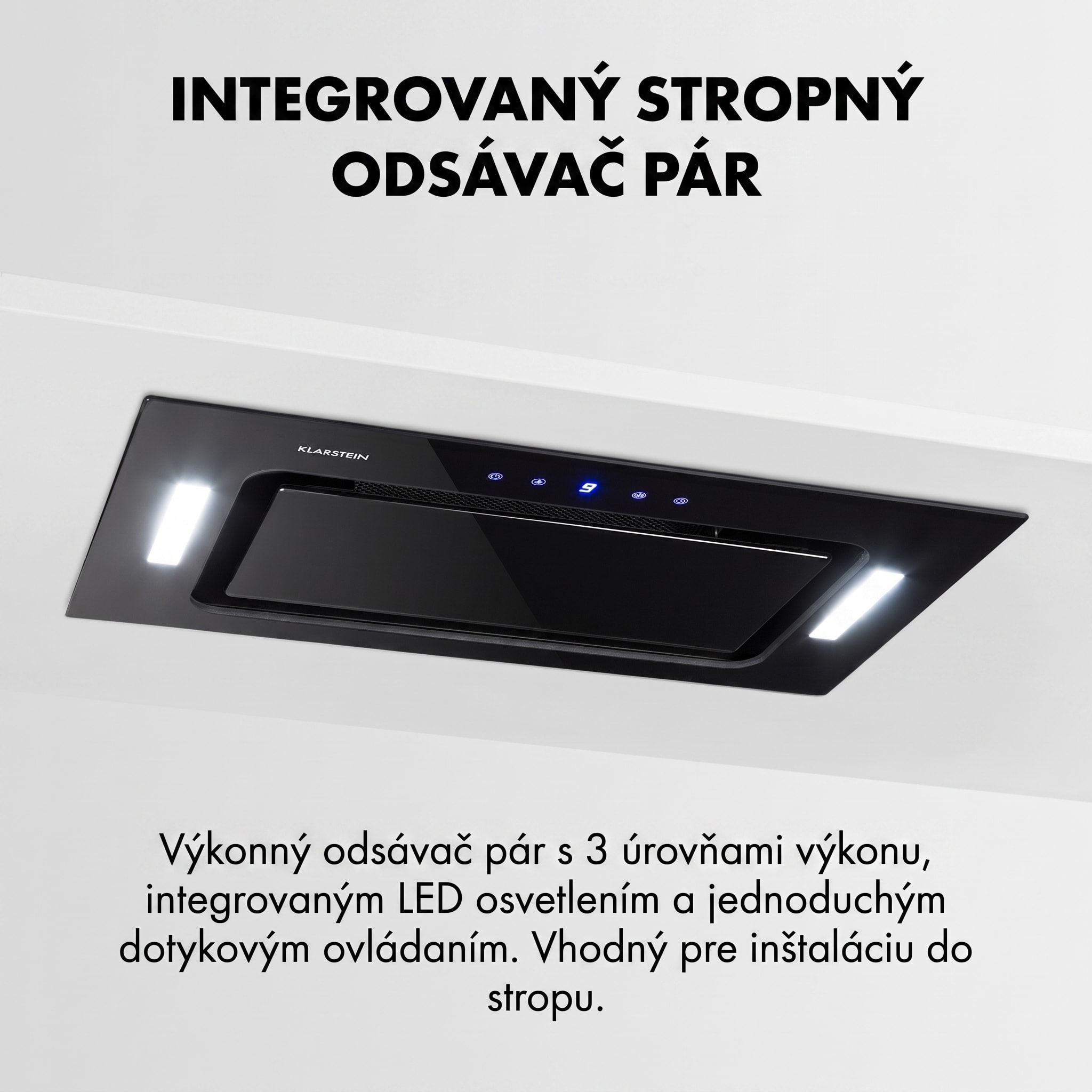 Klarstein Hektor, digestor, 52 cm, vstavaný, 467 m³/h, LED, dotykové ovládanie, sklo, čierny – Obrázok 3