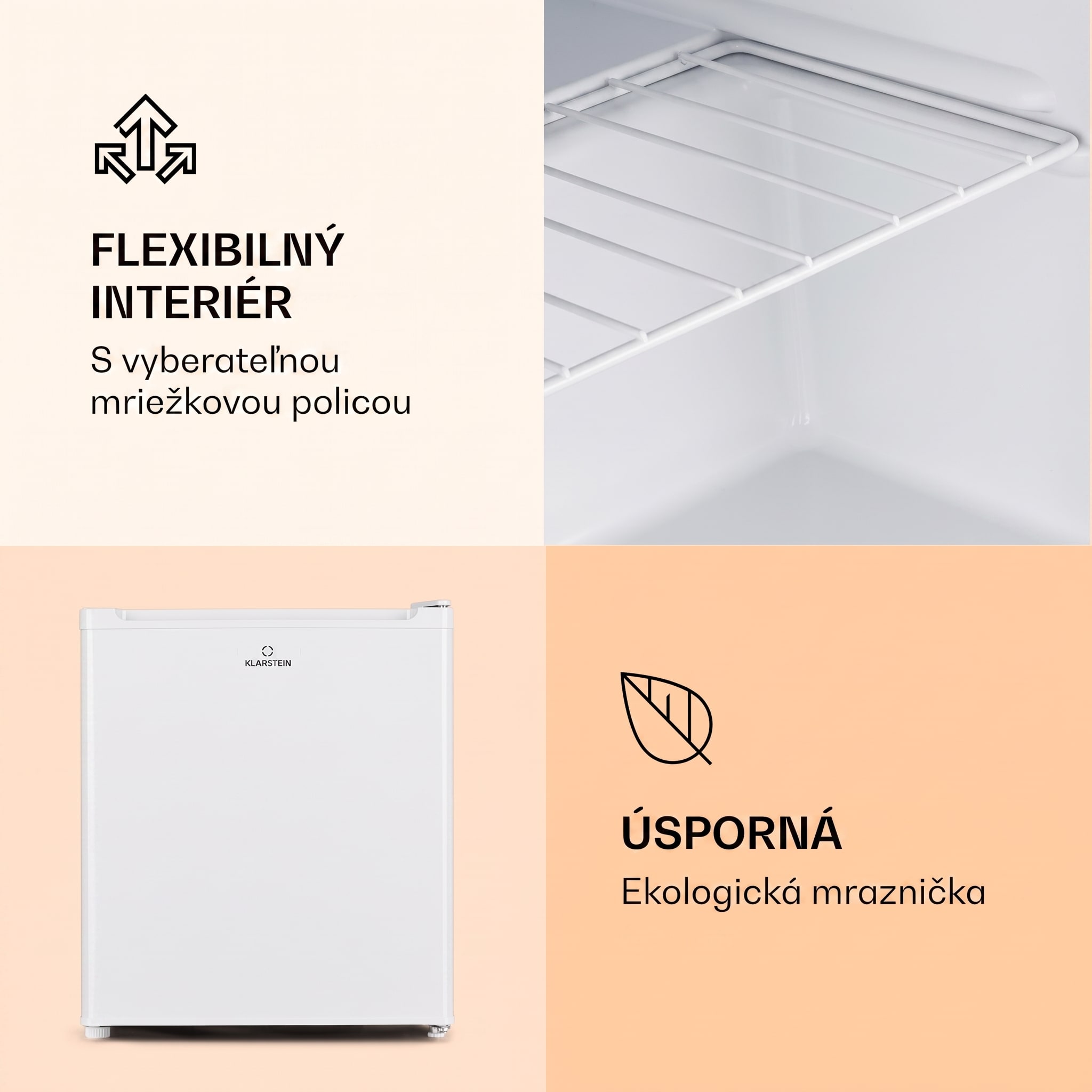 Klarstein Garfield Eco E, mraznička, 33 l, 4 hviezdičky, kompaktná, biela – Obrázok 5