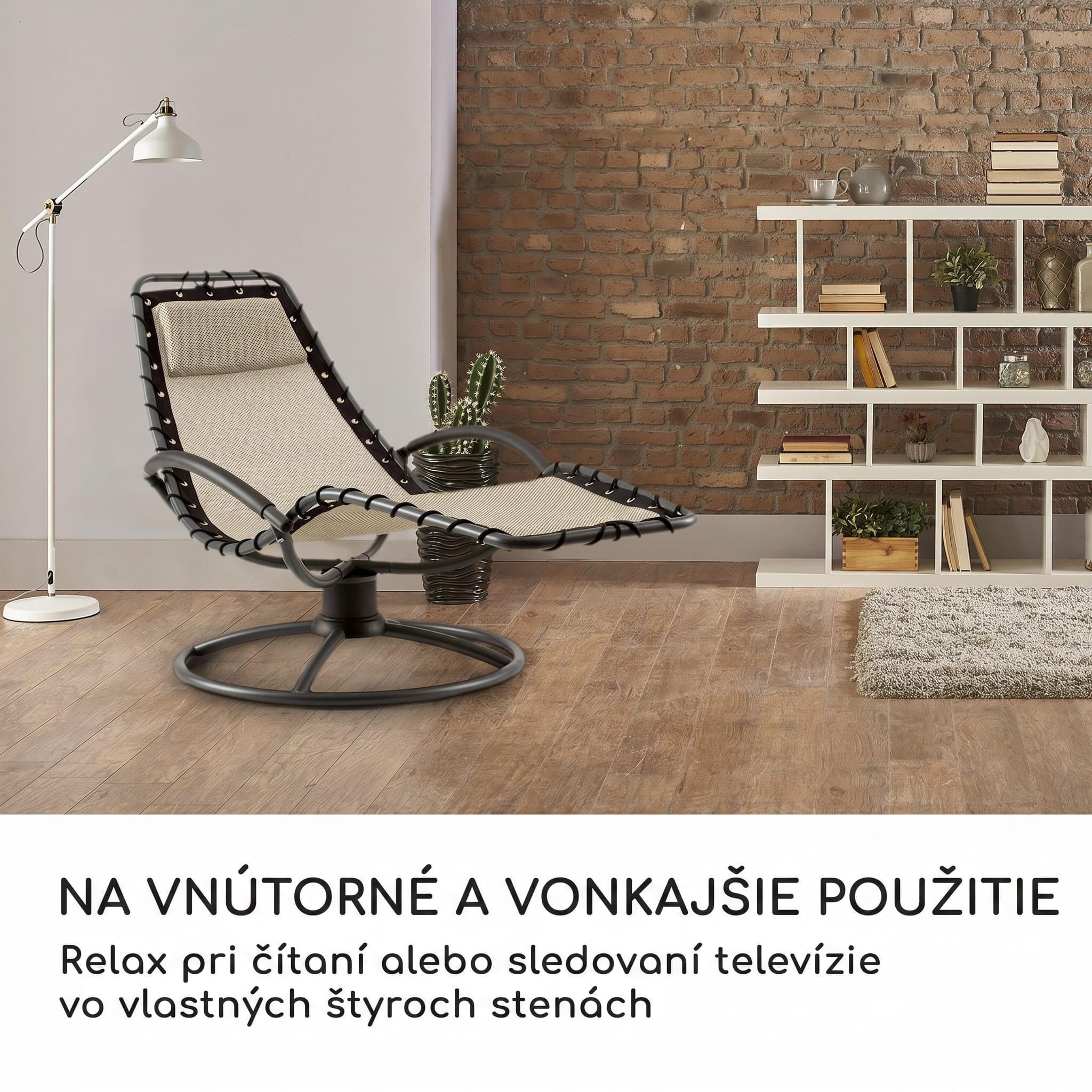 Blumfeldt The Chiller, hojdacie lehátko, 77 x 85 x 173 cm, 360 Comfort, ComfortMesh, béžové – Obrázok 5