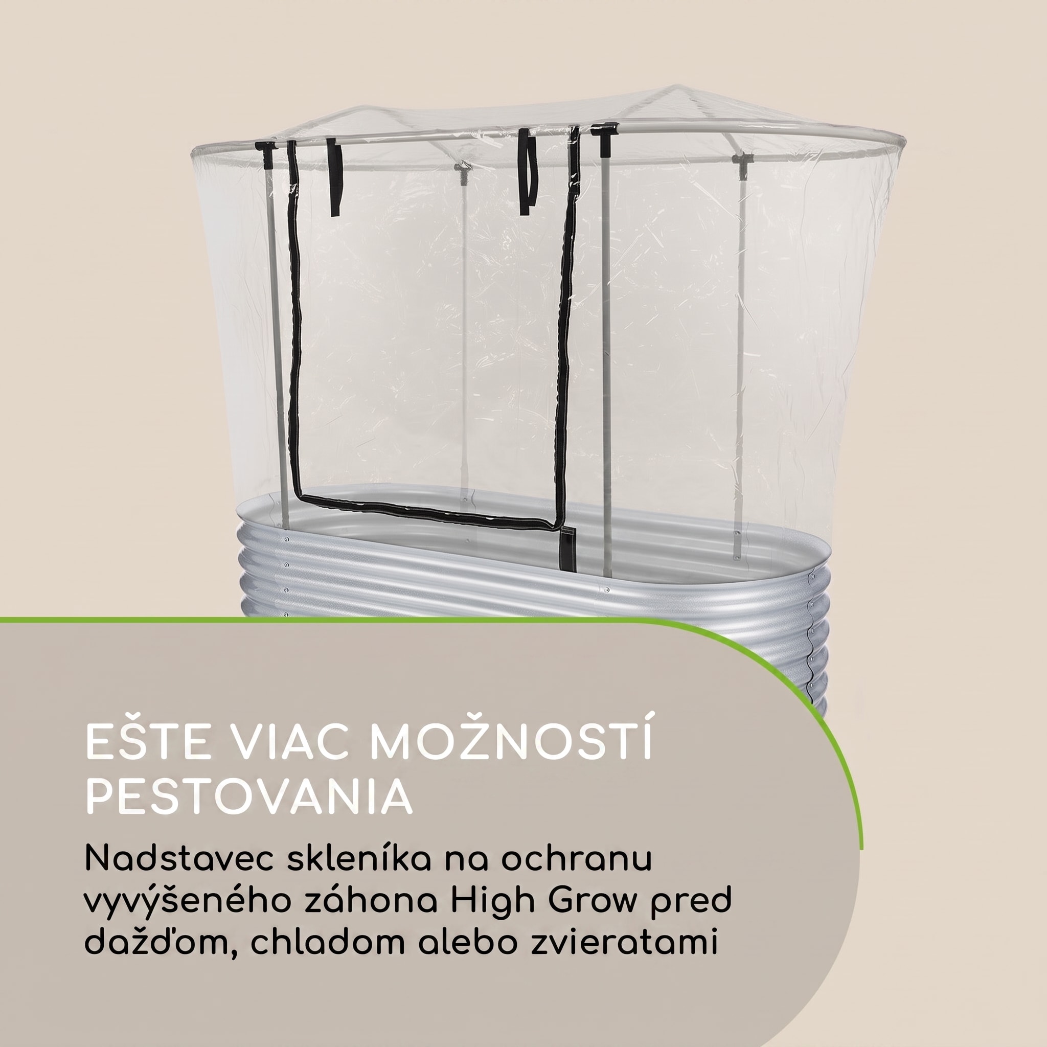 Blumfeldt High Grow Top 160, rozšírenie skleníka, 160 x 80 x 115 cm, oceľové trubky, PVC – Obrázok 2