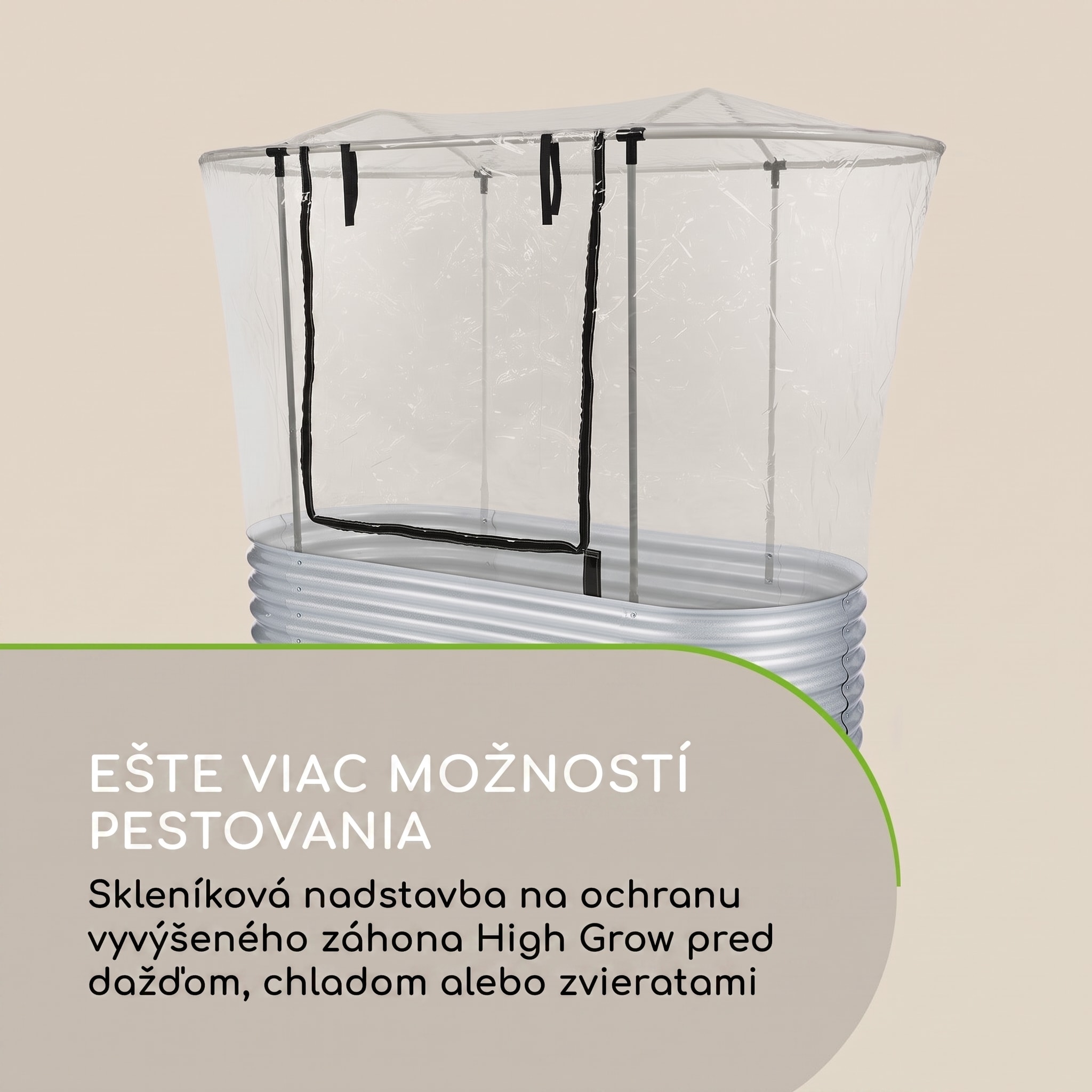 Blumfeldt High Grow Top 200, rozšírenie skleníka, 200 x 115 x 100 cm, oceľové trubky, PVC – Obrázok 2