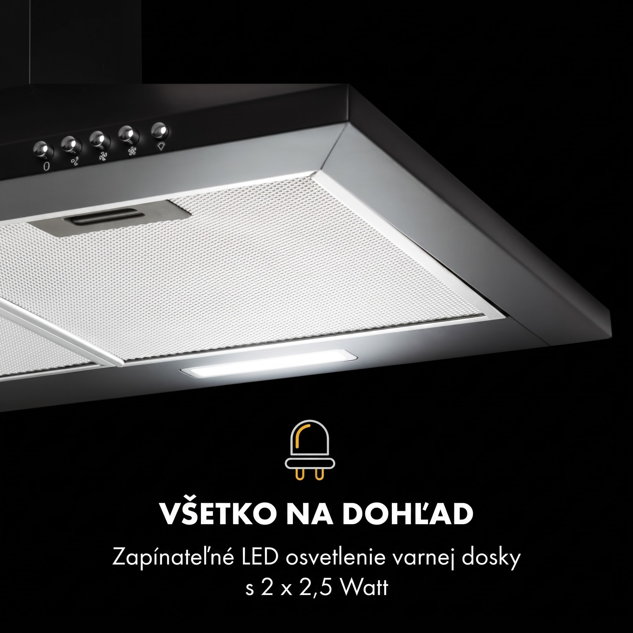 Klarstein Zugspitze 90, digestor, 90 cm, nástenný, 329 m³/h, LED, čierny – Obrázok 5