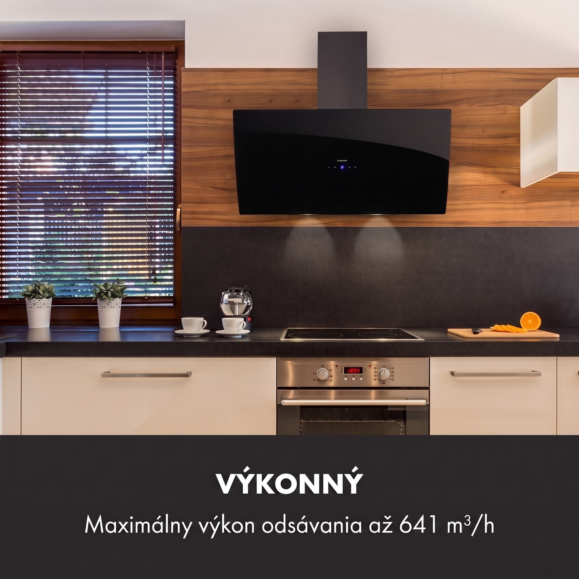 Klarstein Annabelle 90, digestor, 90 cm, nástenný, 641 m³/h, dotykový panel, sklo, čierny – Obrázok 2