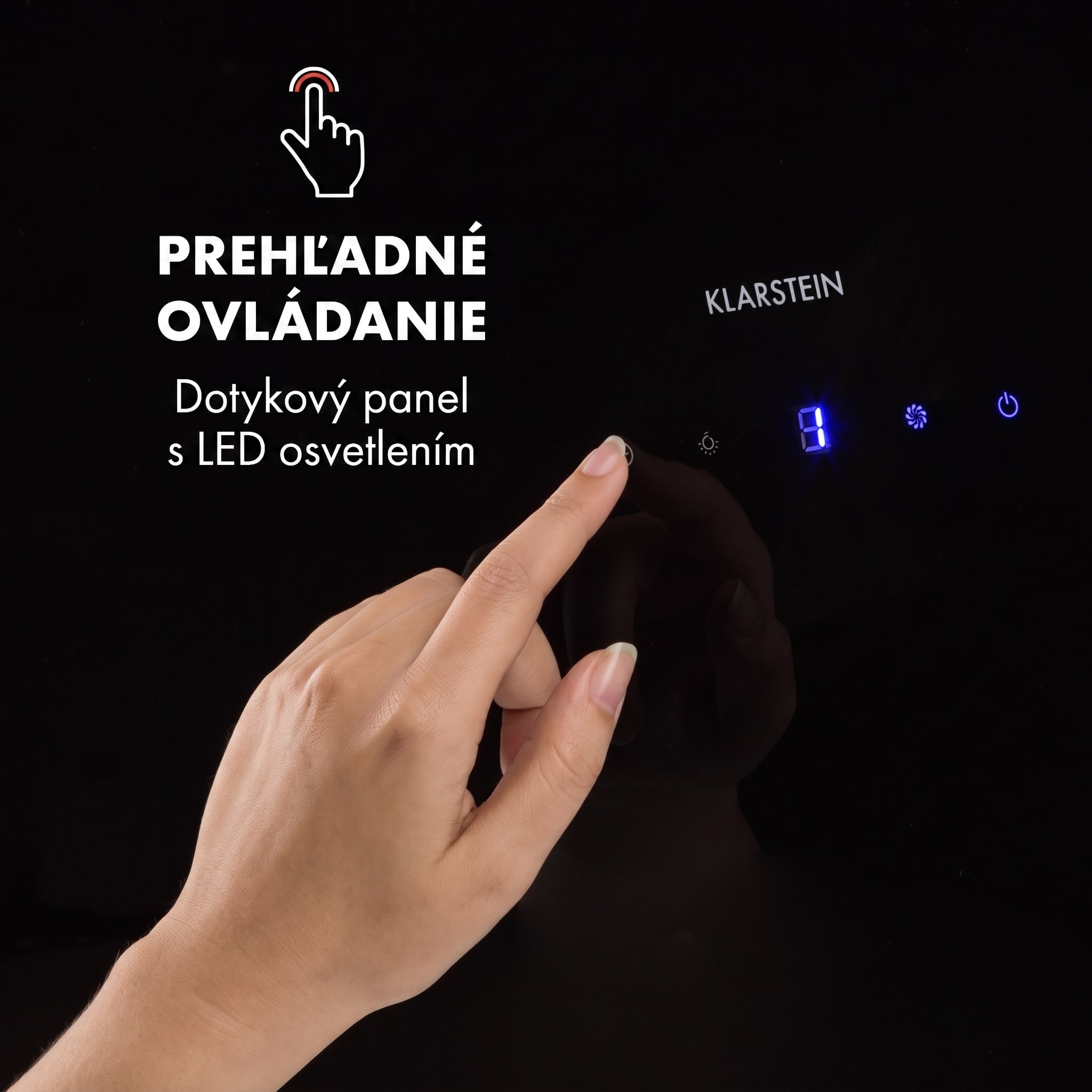 Klarstein Annabelle 90, digestor, 90 cm, nástenný, 641 m³/h, dotykový panel, sklo, čierny – Obrázok 3