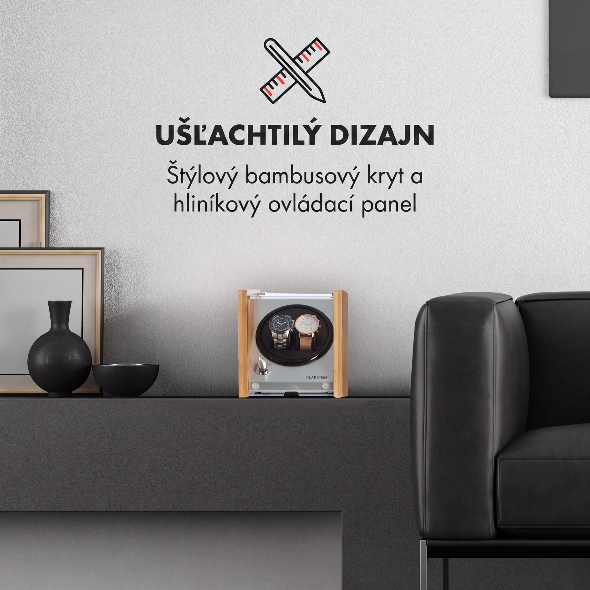 Klarstein Hanoi 2 navíjače hodiniek, 2 hodinky, 3 rýchlosti, 4 režimy, bambus – Obrázok 5