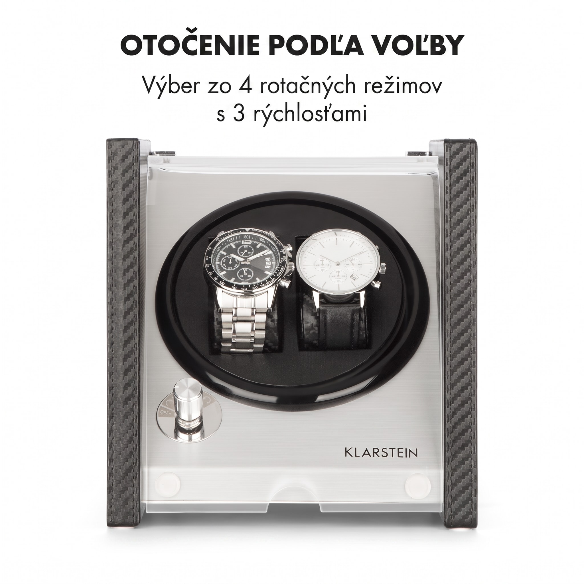 Klarstein Tokyo 2, naťahovač na hodinky, 2 hodiniek, 3 rýchlosti, 4 režimy, čierny – Obrázok 4