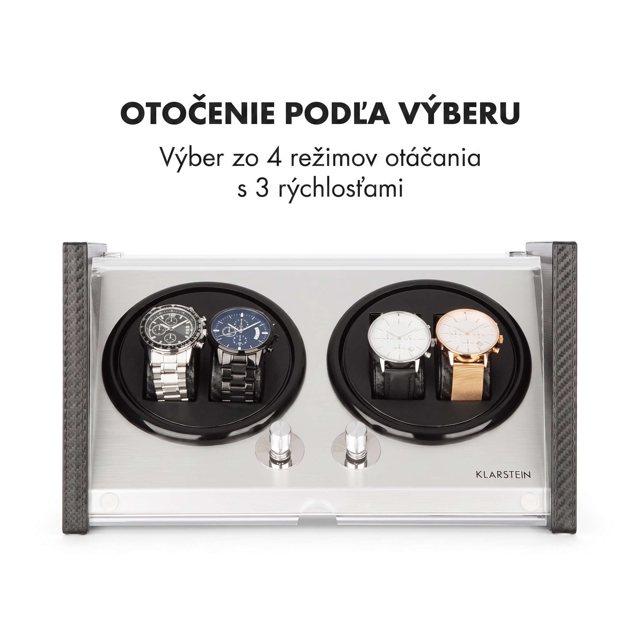 Klarstein Tokyo 4, naťahovač na hodinky, 4 hodiniek, 3 rýchlosti, 4 režimy, čierny – Obrázok 4