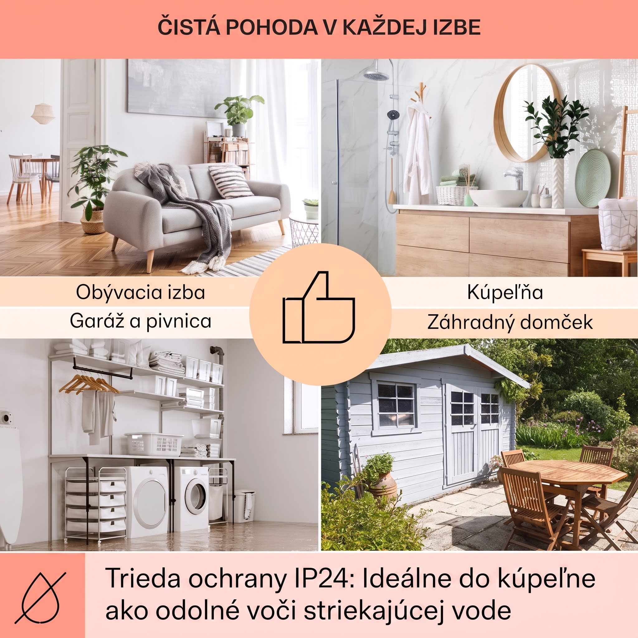 Klarstein Wonderwall 45, infračervený ohrievač, 50 x 90 cm, 450 W, týždenný časovač, IP24 – Obrázok 5