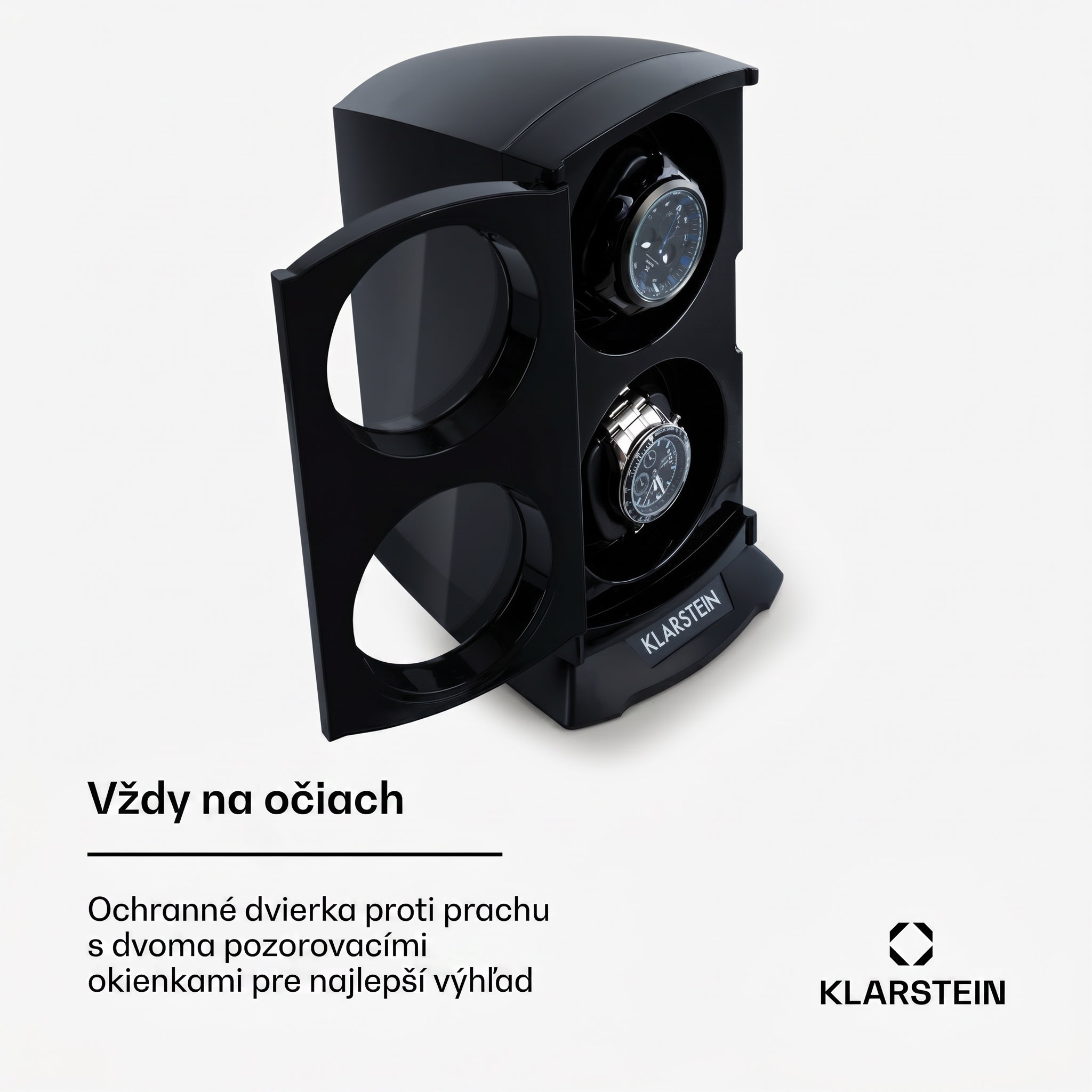 Klarstein St. Gallen Premium, naťahovač na hodinky, 2 hodiniek, 4 rýchlosti, čierny – Obrázok 2