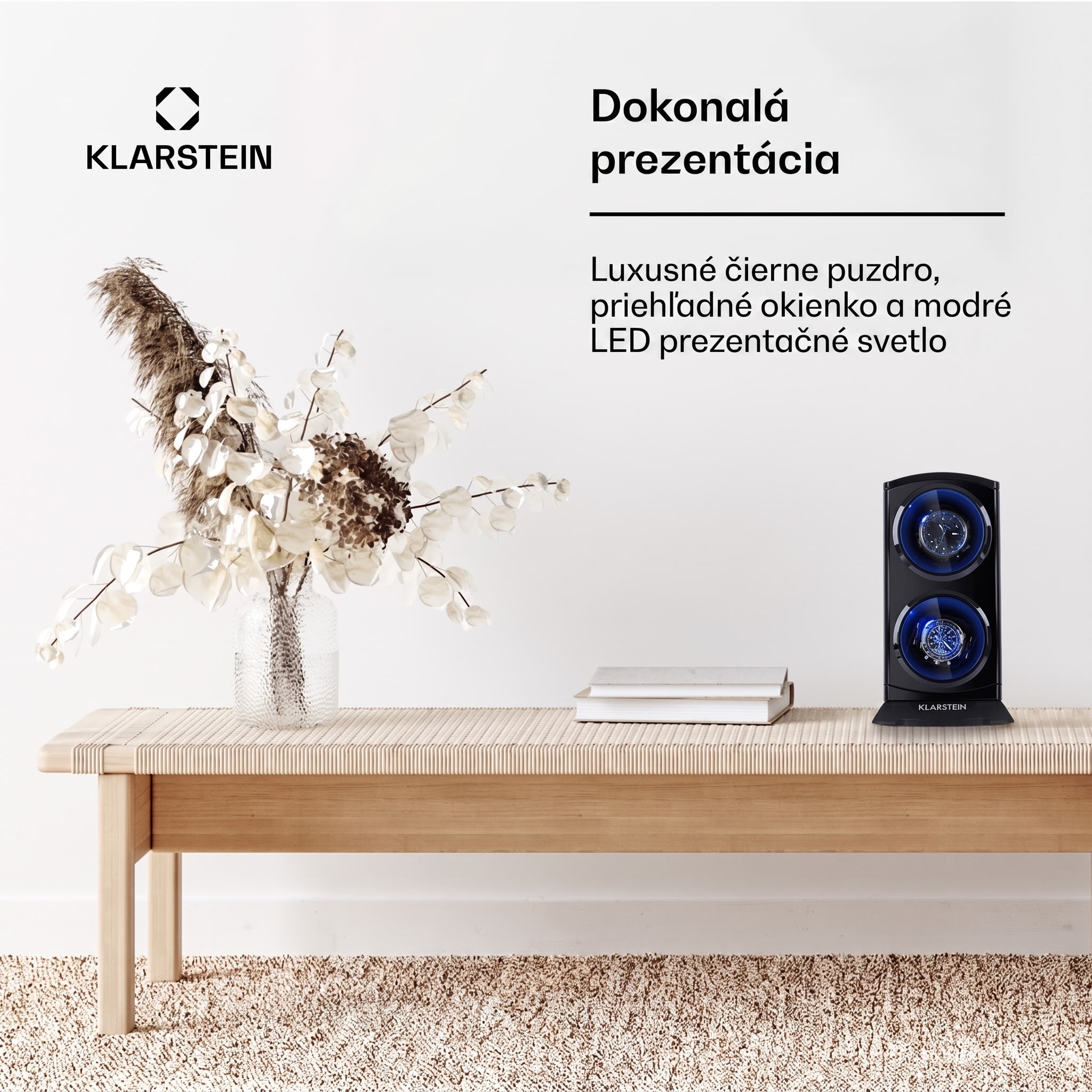 Klarstein St. Gallen Premium, naťahovač na hodinky, 2 hodiniek, 4 rýchlosti, čierny – Obrázok 4