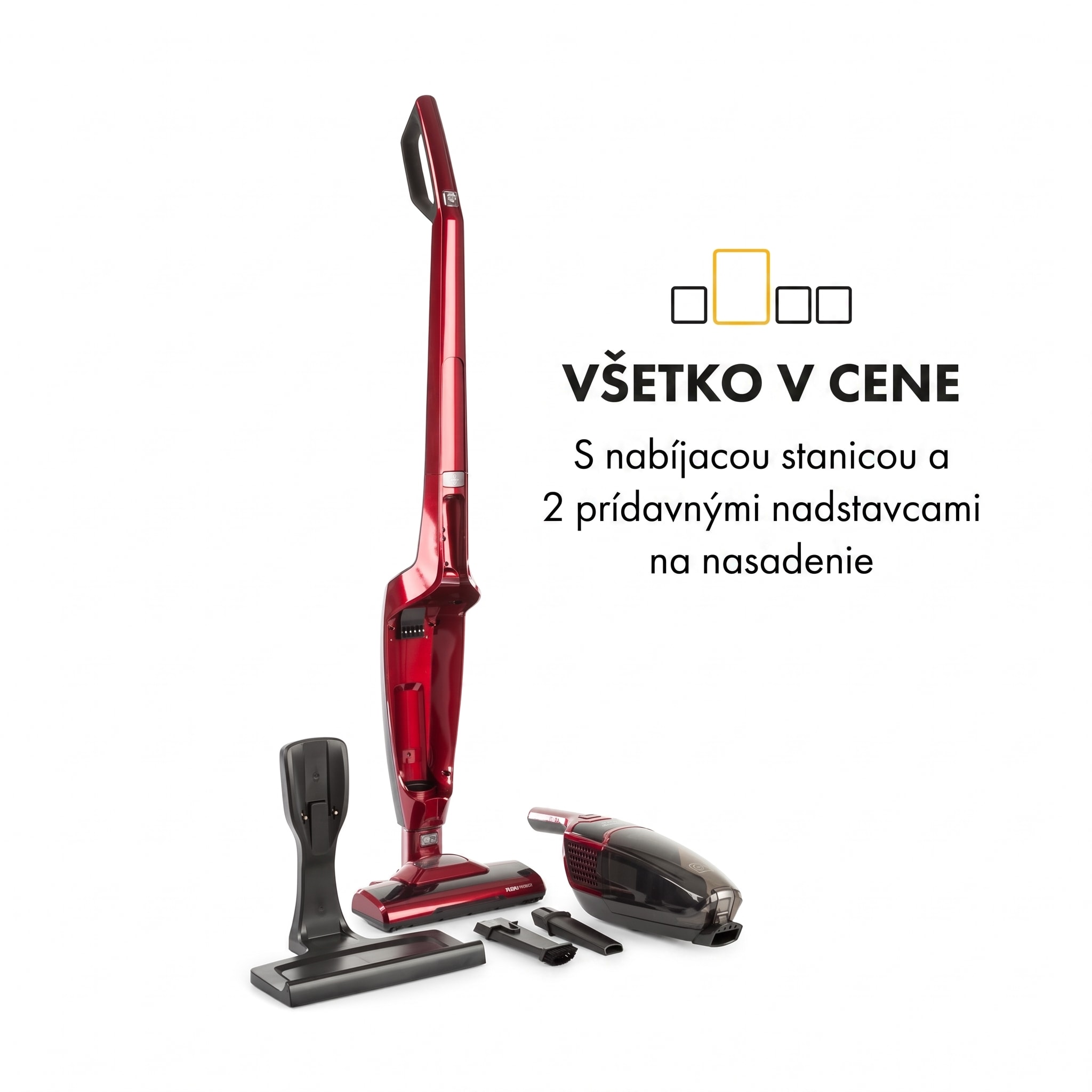 Klarstein TurboHybrid, vysávač, podlahový a ručný vysávač, metalický červený – Obrázok 3