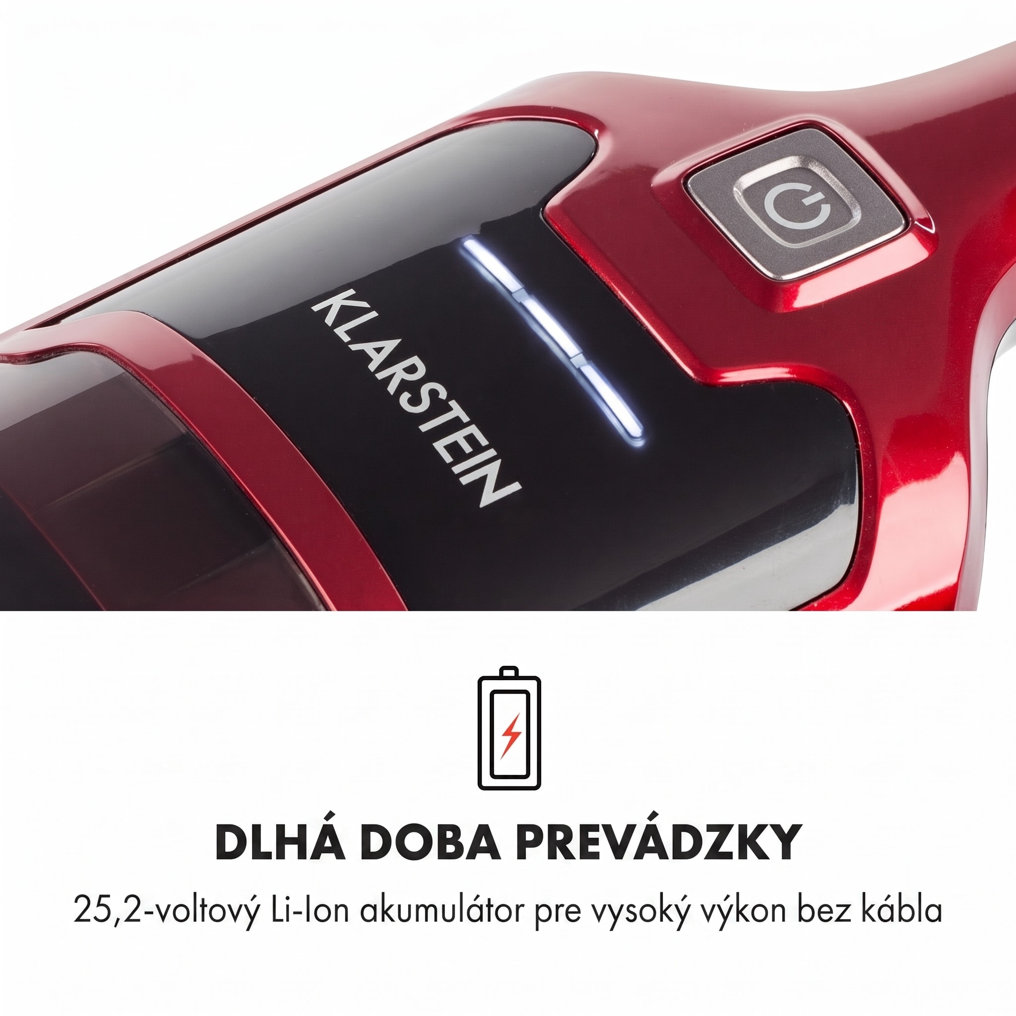 Klarstein TurboHybrid, vysávač, podlahový a ručný vysávač, metalický červený – Obrázok 4