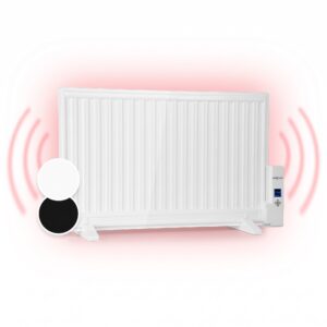 OneConcept Wallander, olejový radiátor, 800 W, termostat, olejové vyhrievanie, ultra plochý dizajn, biely
