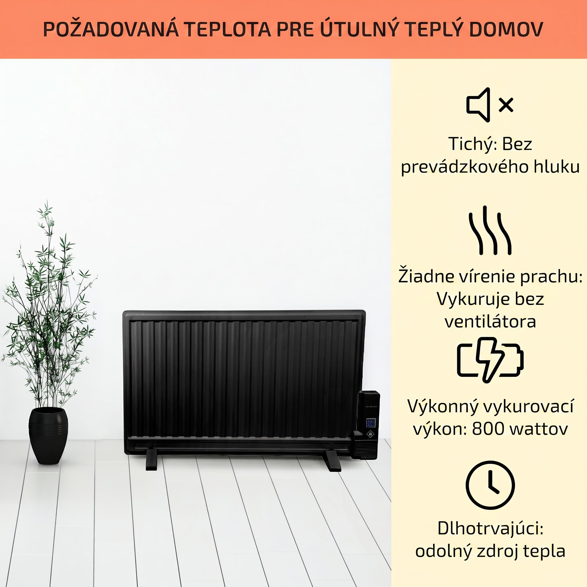 OneConcept Wallander, olejový radiátor, 800 W, termostat, olejové vyhrievanie, ultra plochý dizajn, čierny – Obrázok 2