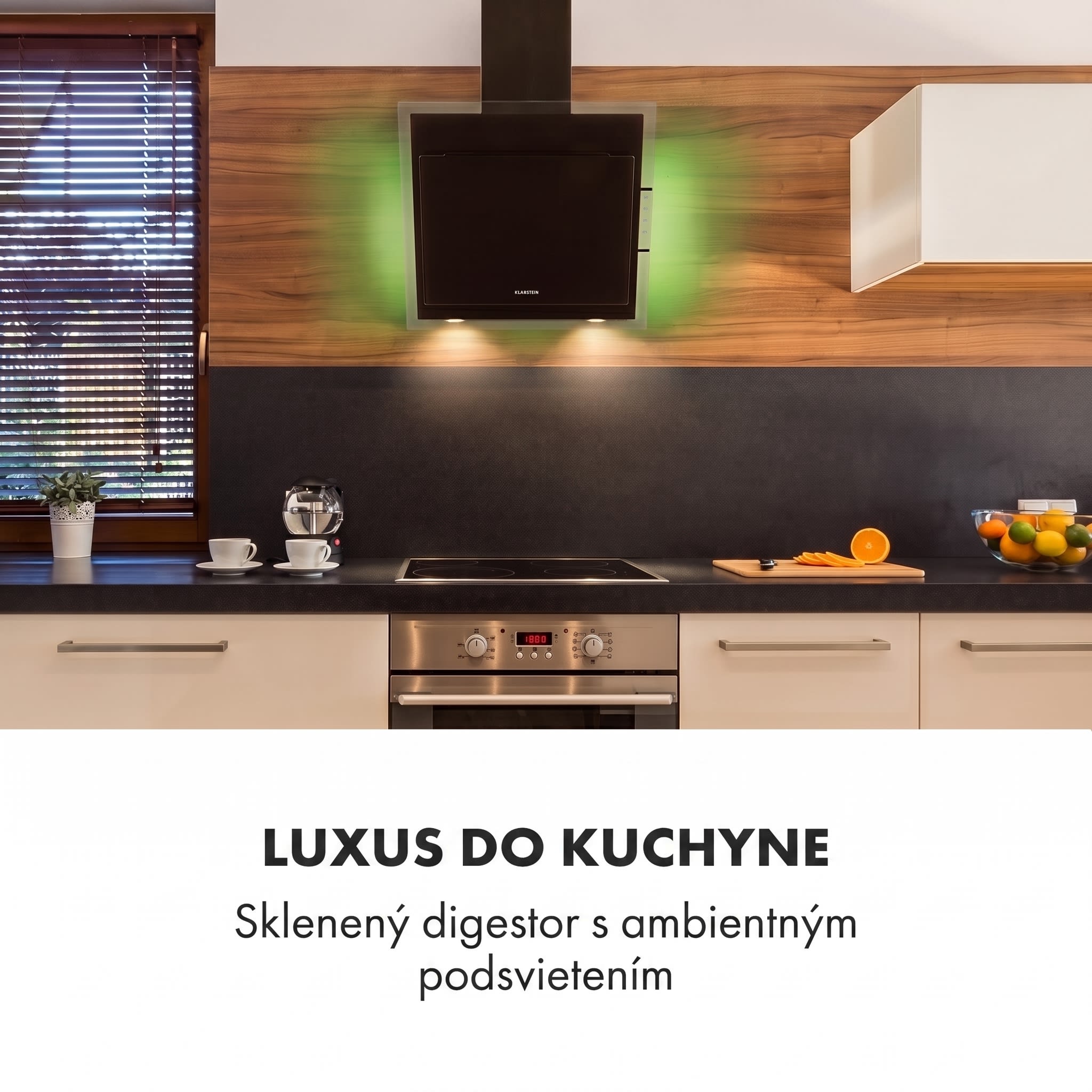 Klarstein Mirage 60, digestor, 60 cm, nástenný, 671 m³/h, A++, dotykový panel, čierny – Obrázok 2