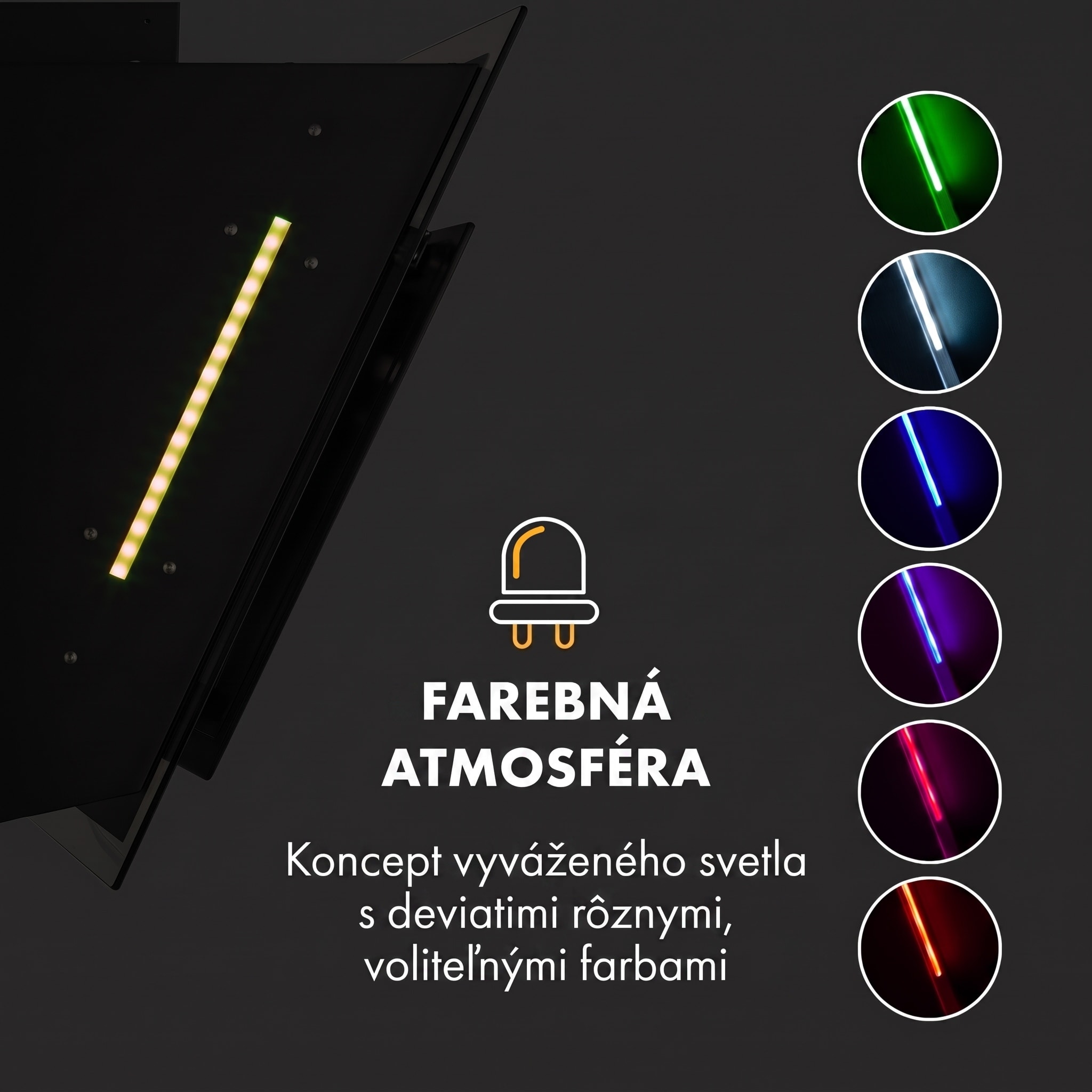 Klarstein Mirage 60, digestor, 60 cm, nástenný, 671 m³/h, A++, dotykový panel, čierny – Obrázok 5