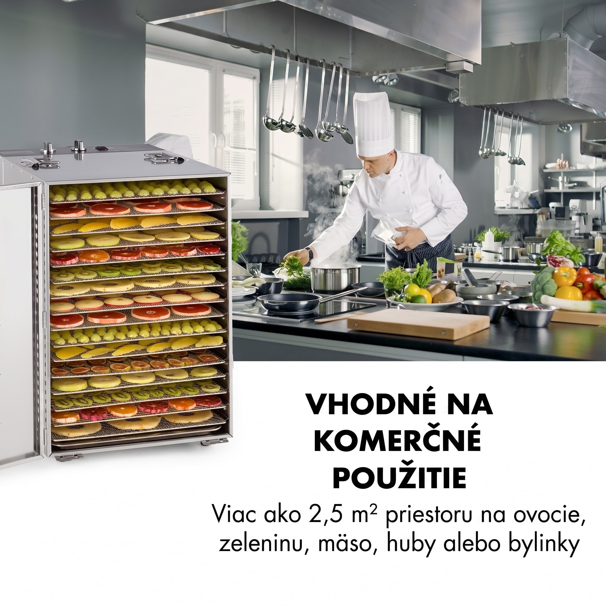 Klarstein Master Jerky 16 sušička potravín 1500W 40-90 °C 15h časovač nerezová oceľ – Obrázok 2