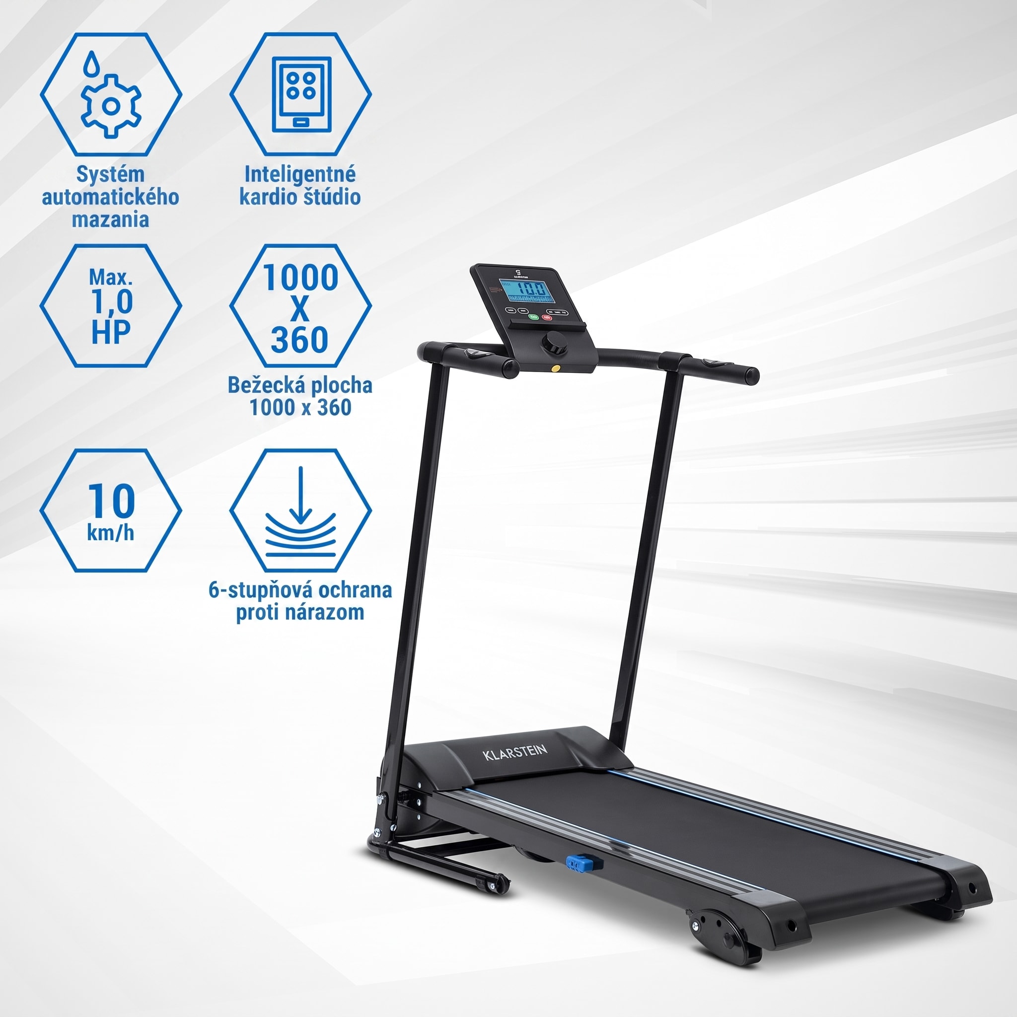 Capital Sports Pacemaker F60, bežecký pás, 1,0 HP, samopremazávací, Bluetooth – Obrázok 2