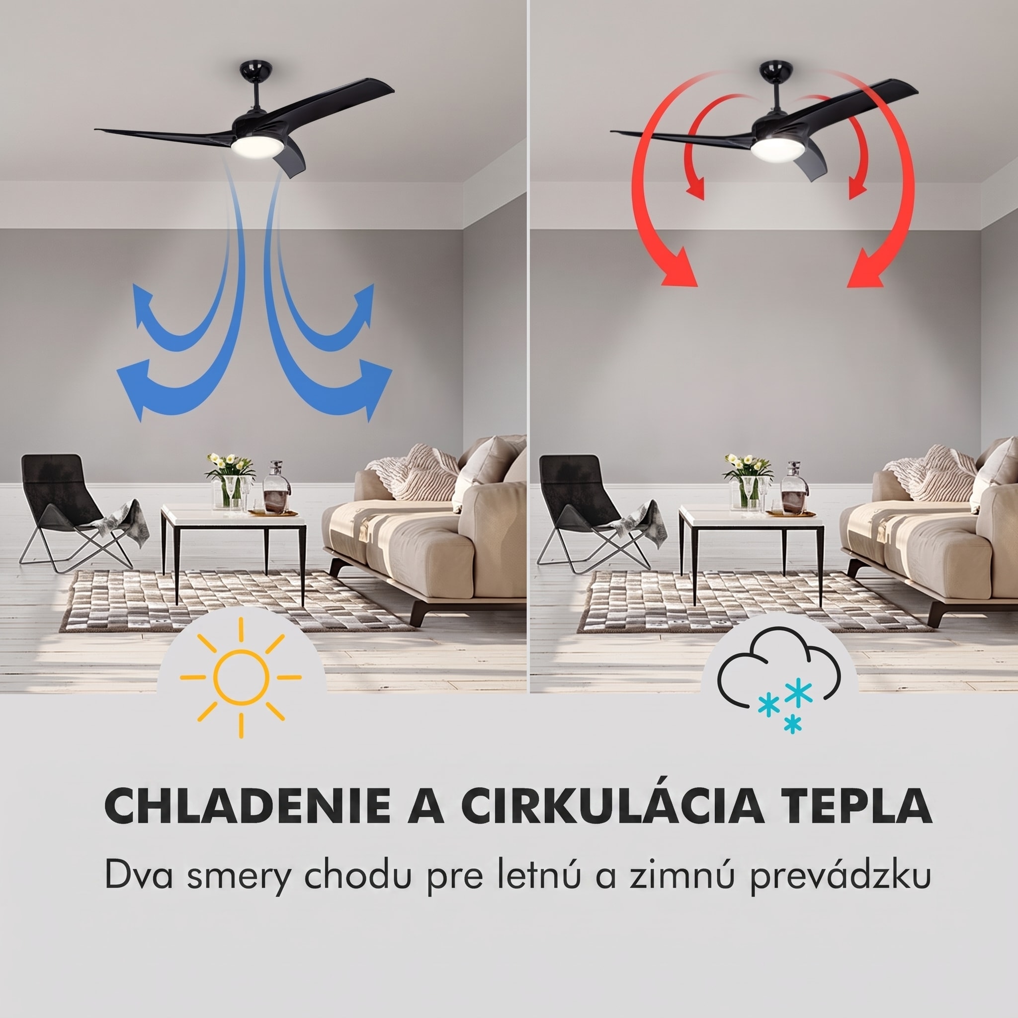 Klarstein Figo, stropný ventilátor, 52" (132 cm) Ø, výkon: 55 W, čierny – Obrázok 4