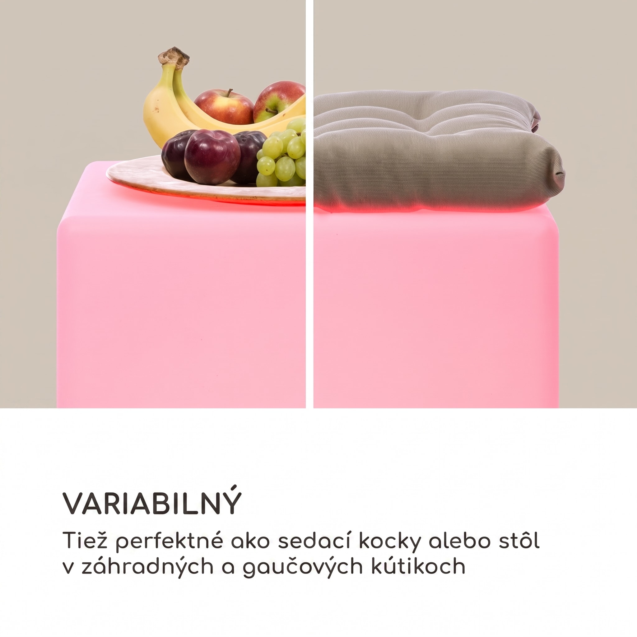 Blumfeldt Shinecube XL svietiaci kocka 40x40x40 cm 16-farebné LED 4 svetelné režimy biela – Obrázok 5