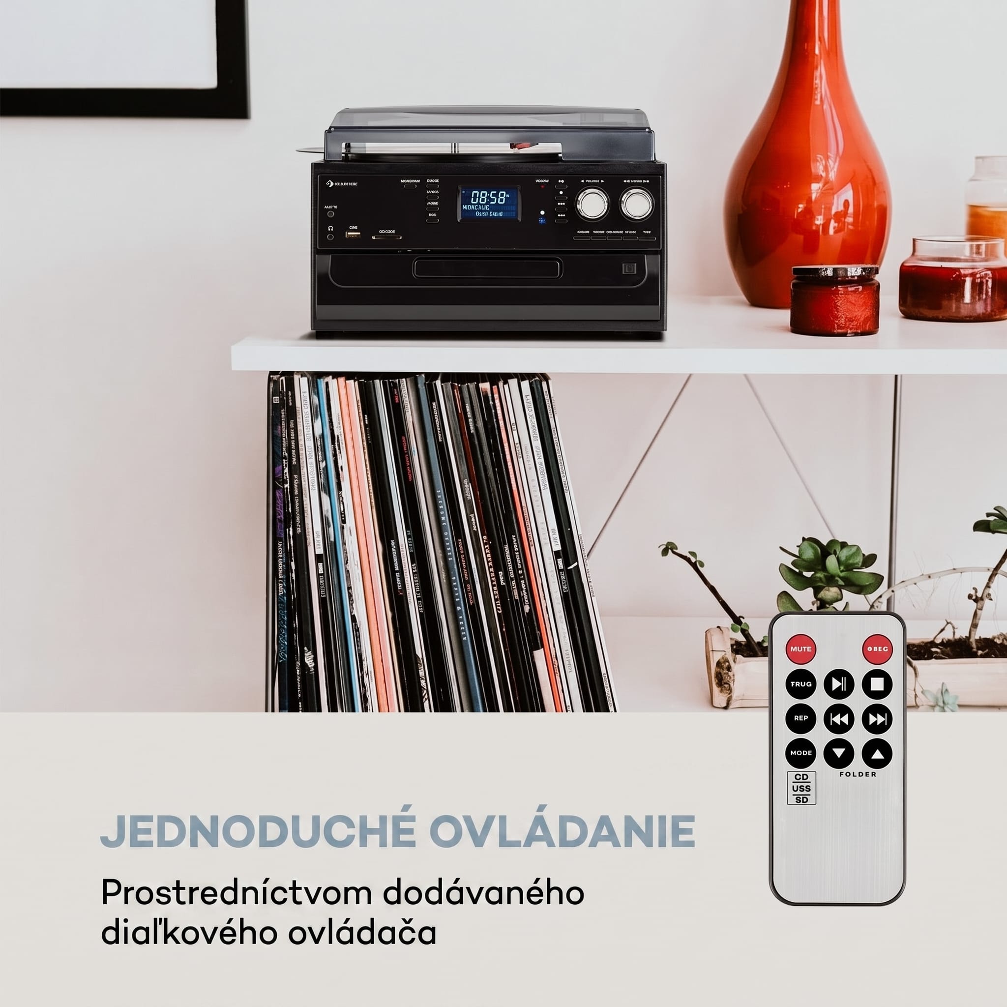 Auna Oakland DAB, retro stereo systém, DAB+/FM, BT funkcia, vinyl, CD, kazetový prehárvač – Obrázok 2