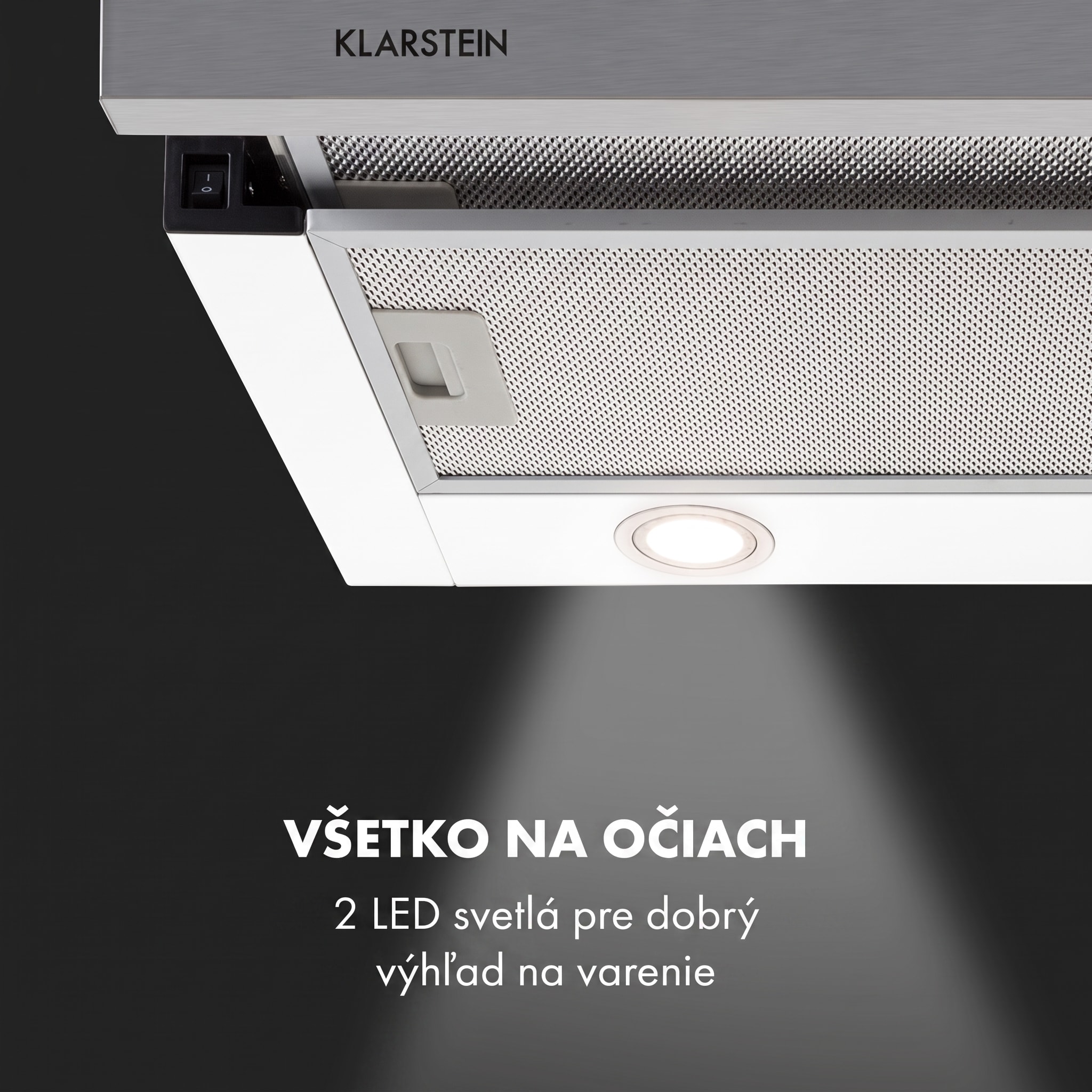 Klarstein Mariana 60 odsávač s plochým krytom 500 m³/h odťah LED biely – Obrázok 5